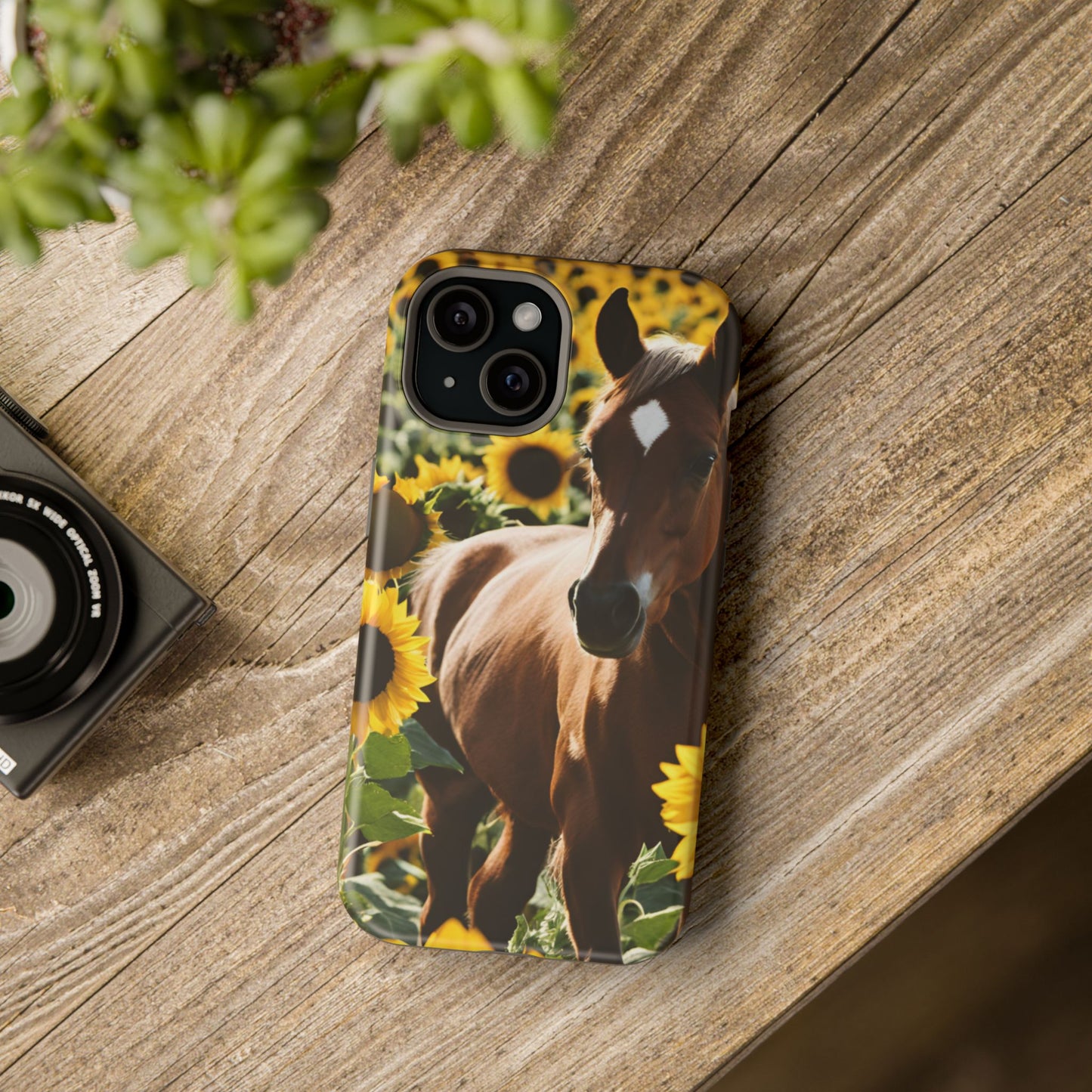 Phone Case - Impact-Resistant - Horse Sunflowers 2