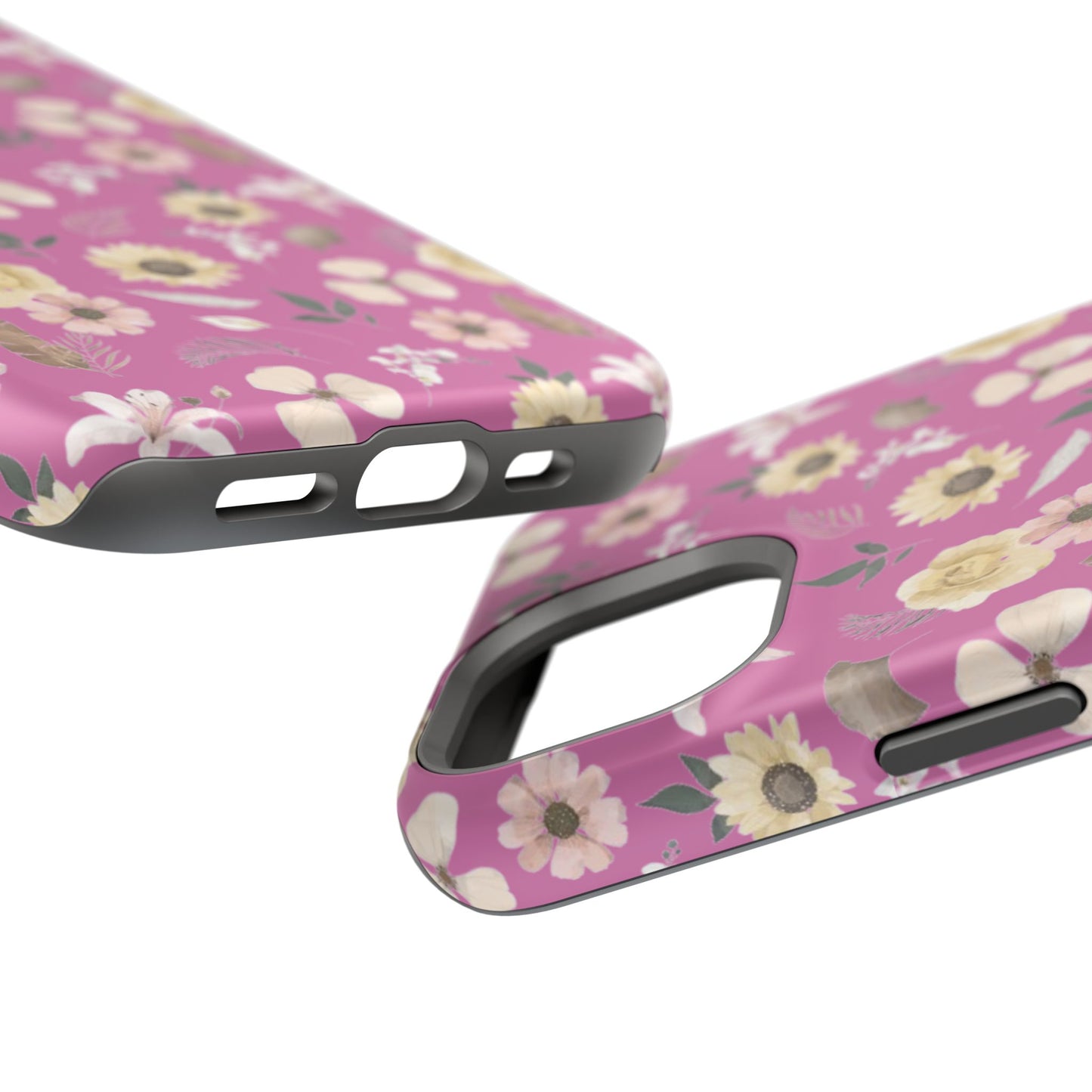 Phone Case - Impact-Resistant - Flower Child Multi & Pink