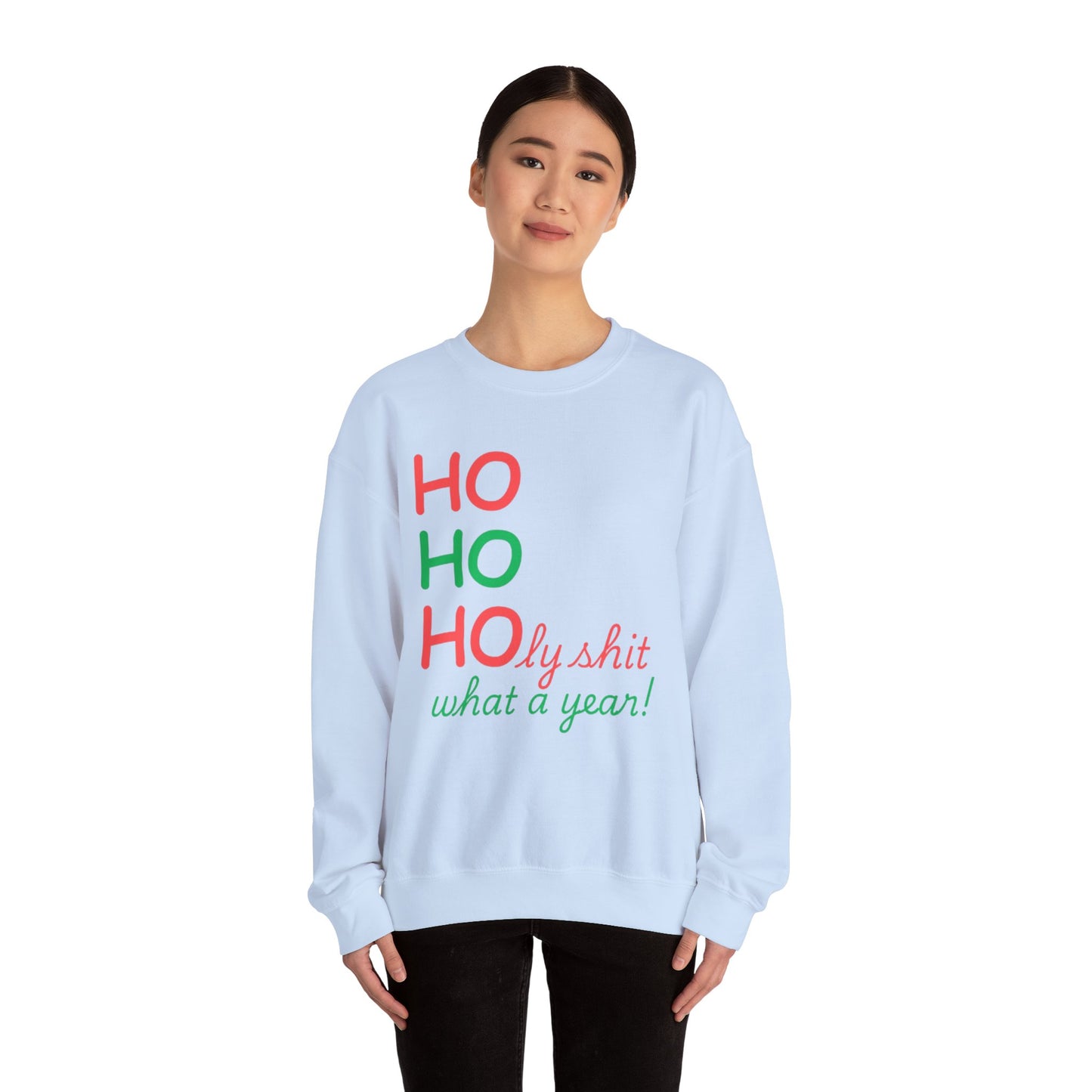 Festive Unisex Crewneck Sweatshirt - Ho Ho Holy Shit