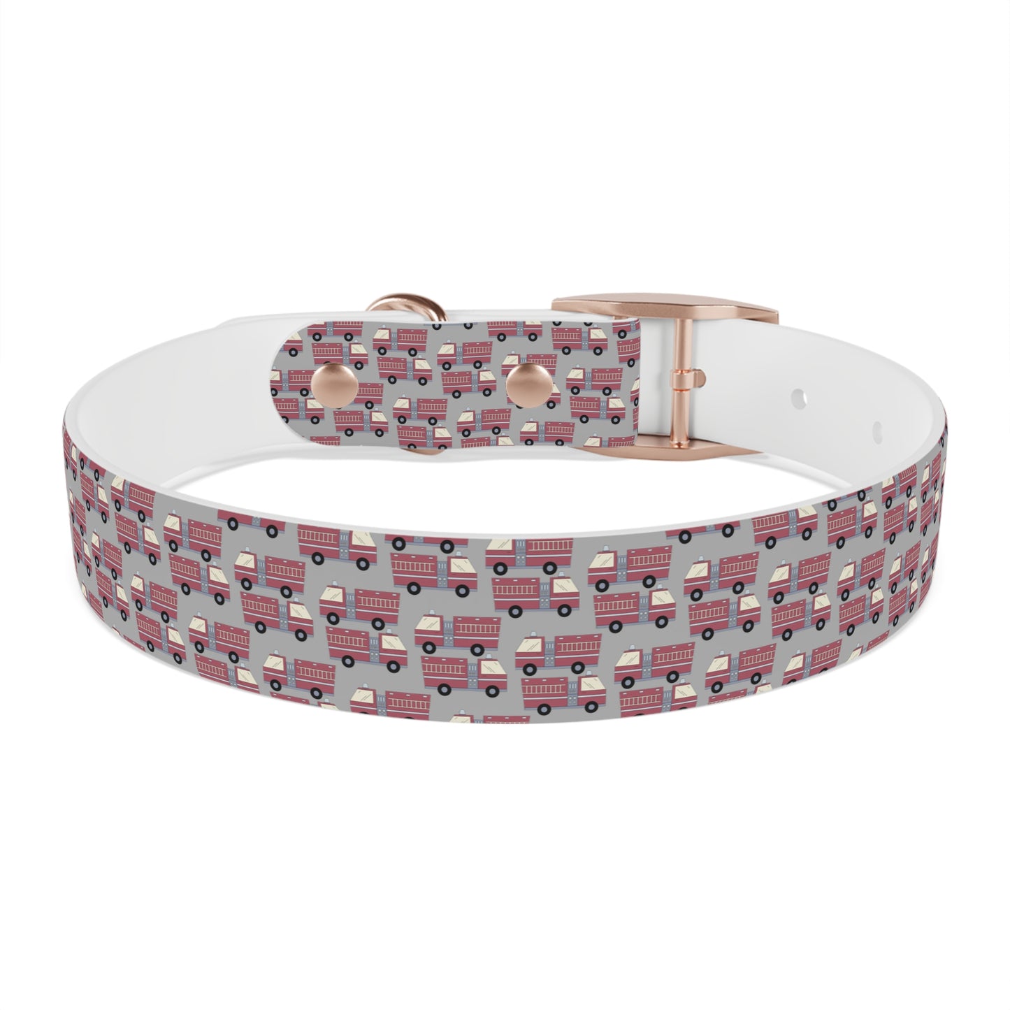 Dog Collar - Fire Trucks - Gry