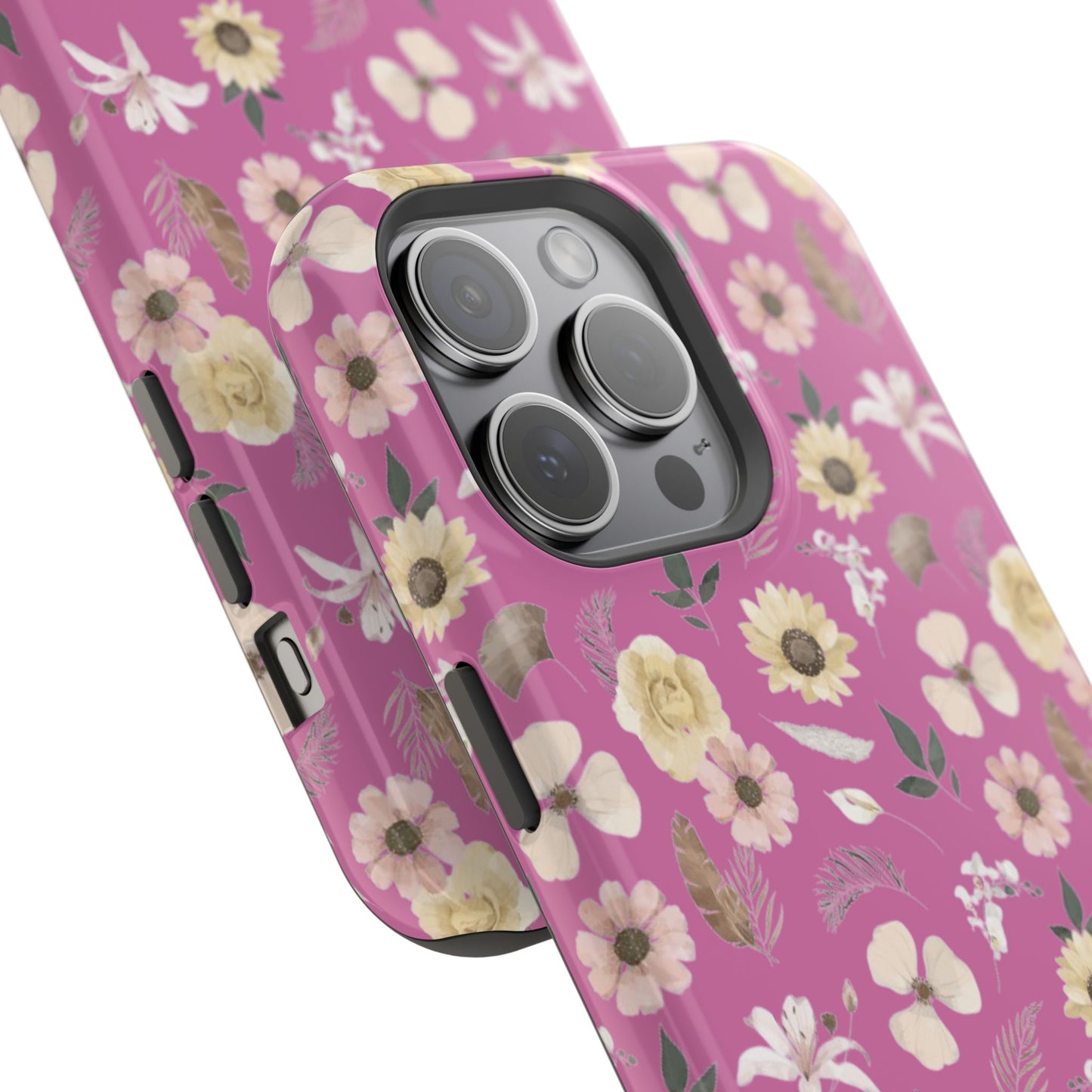 Phone Case - Impact-Resistant - Flower Child Multi & Pink