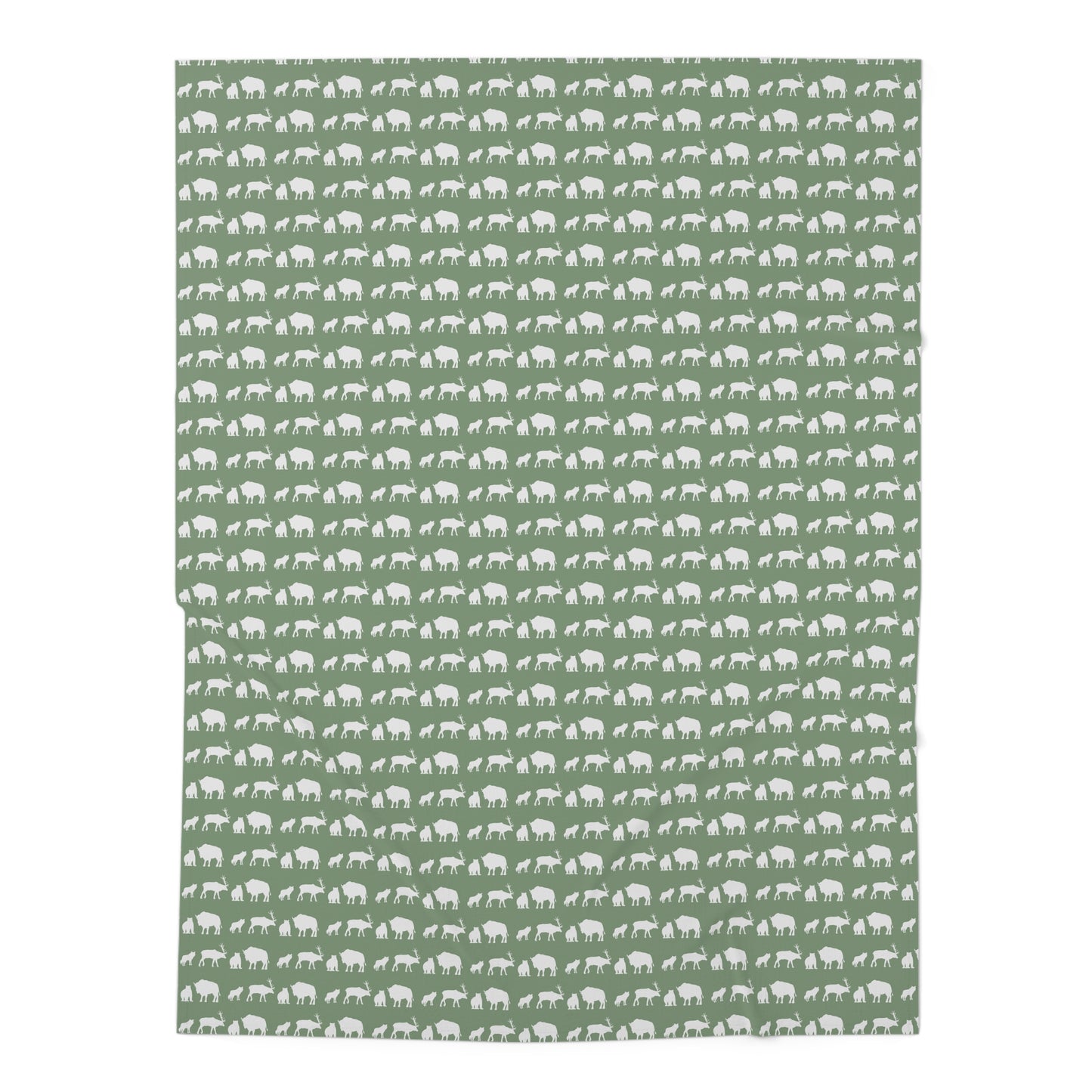 Baby Swaddle Blanket - Sage w/ Mountain Animals in Ice