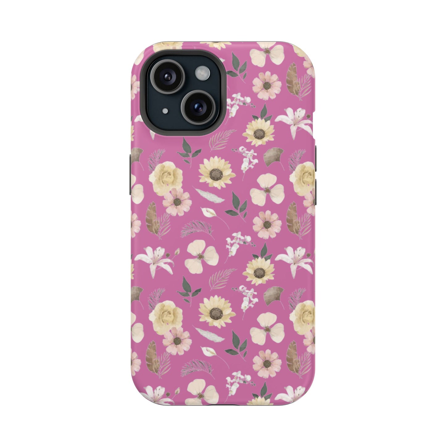 Phone Case - Impact-Resistant - Flower Child Multi & Pink