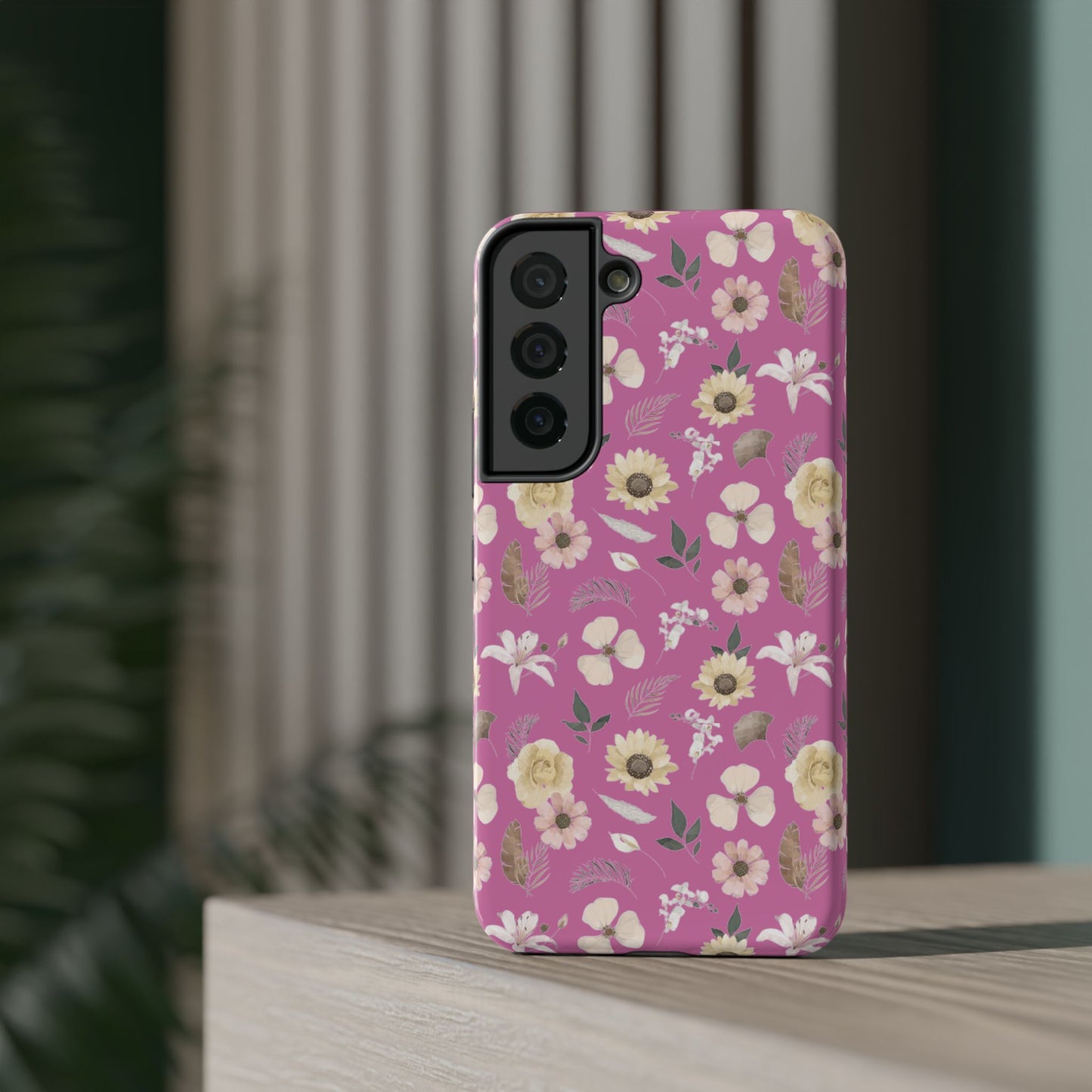 Phone Case - Impact-Resistant - Flower Child Multi & Pink