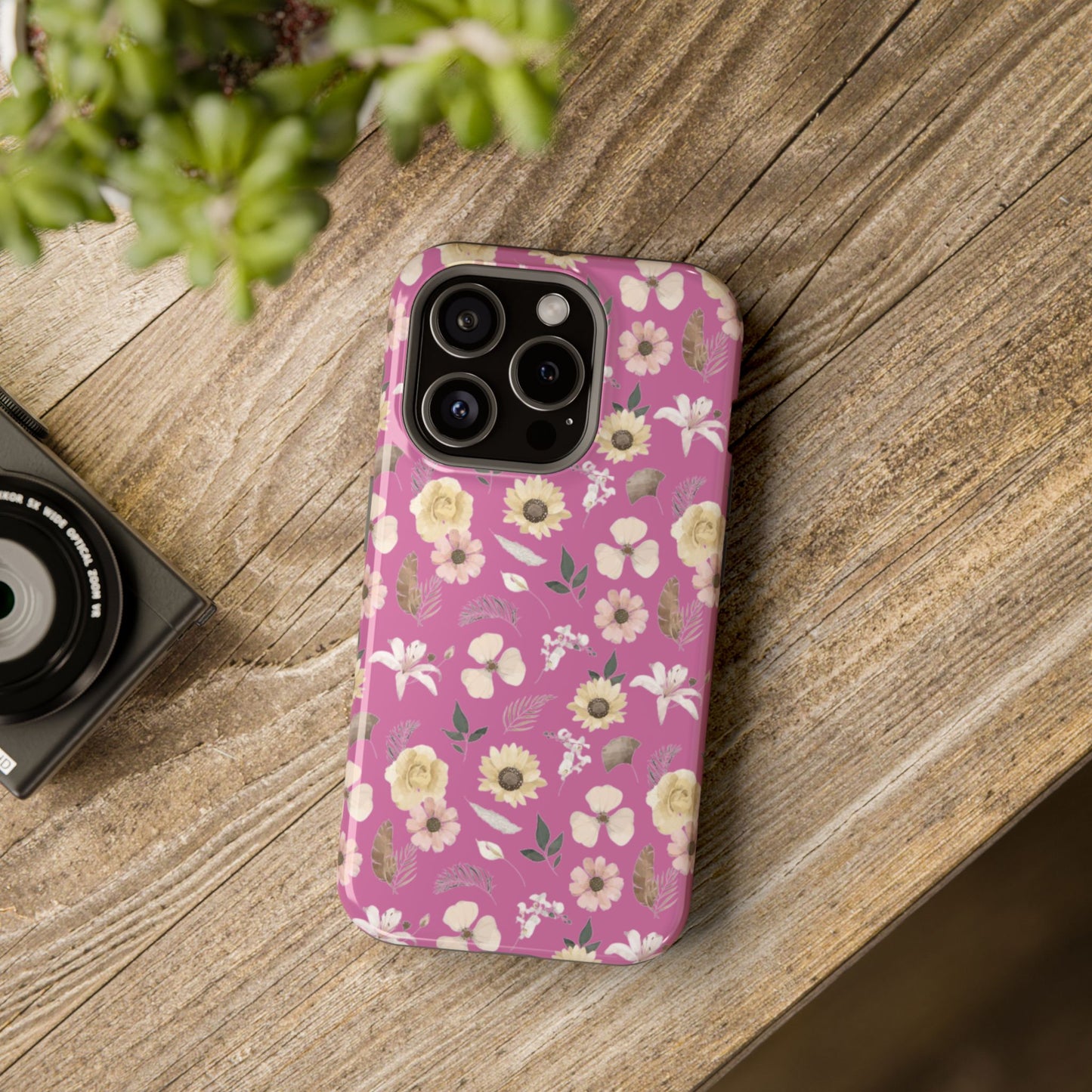 Phone Case - Impact-Resistant - Flower Child Multi & Pink