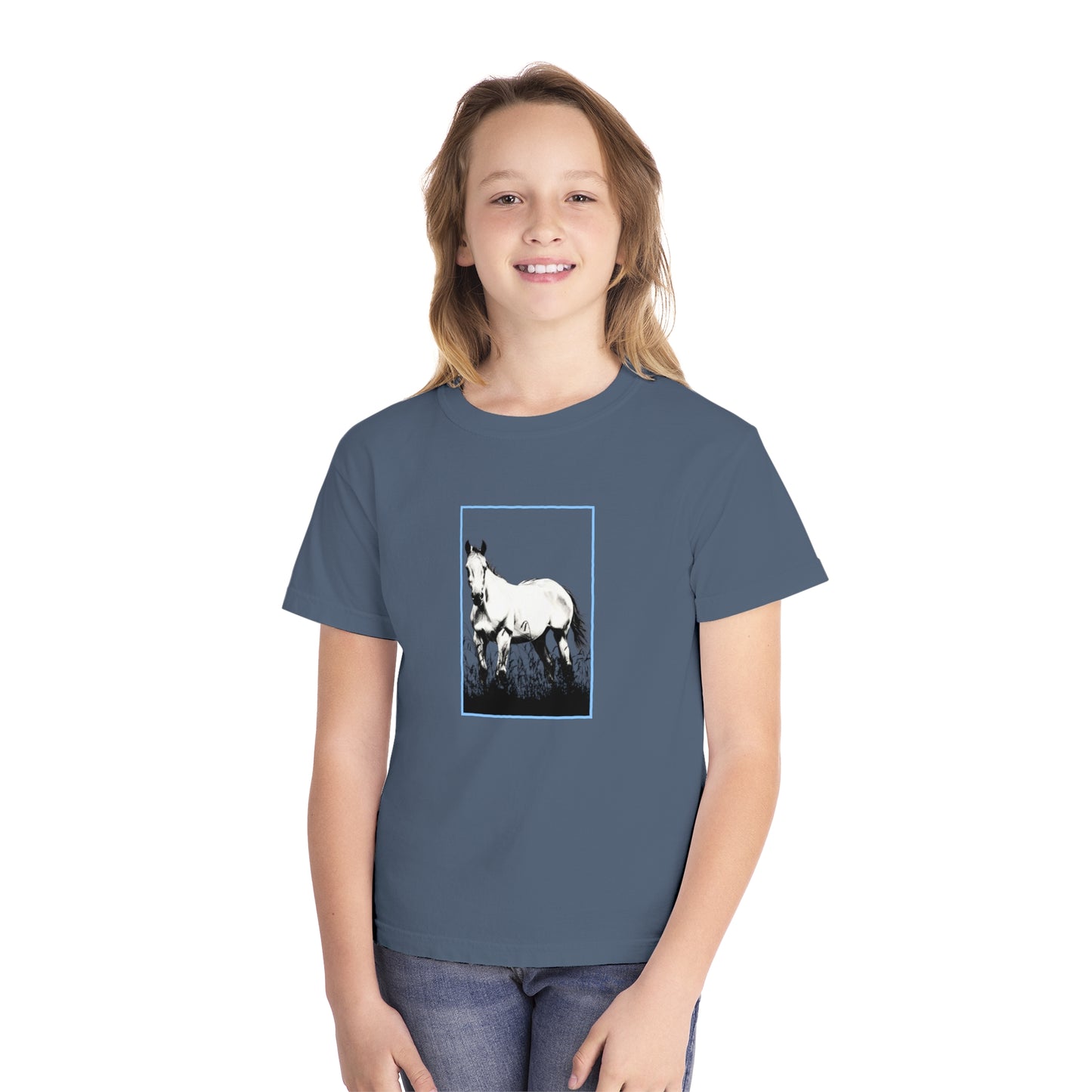 Youth Midweight Tee - Framed Horse Sketch