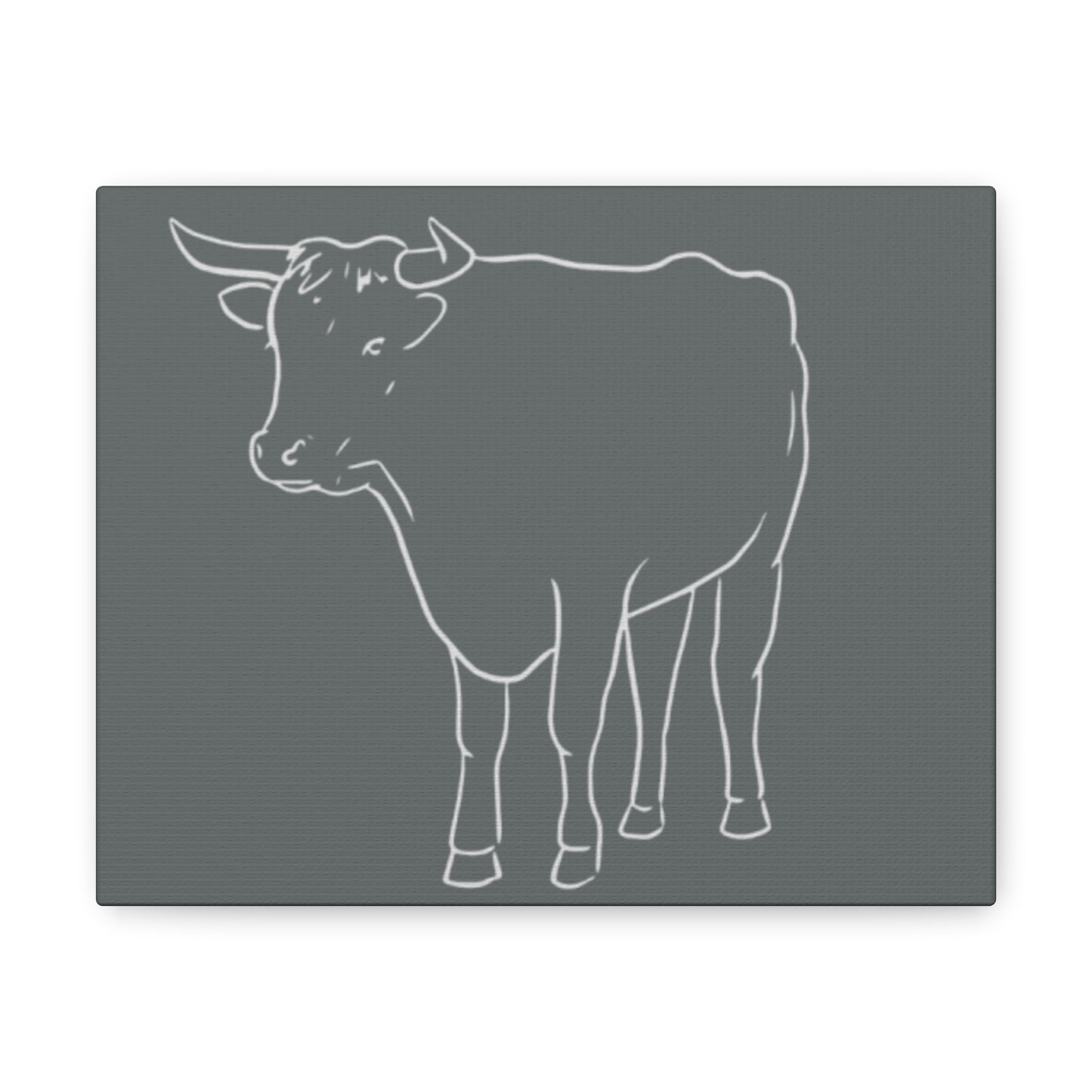 Barnyard Collection Canvas Gallery Wraps - Rustic Gray Outline Cow