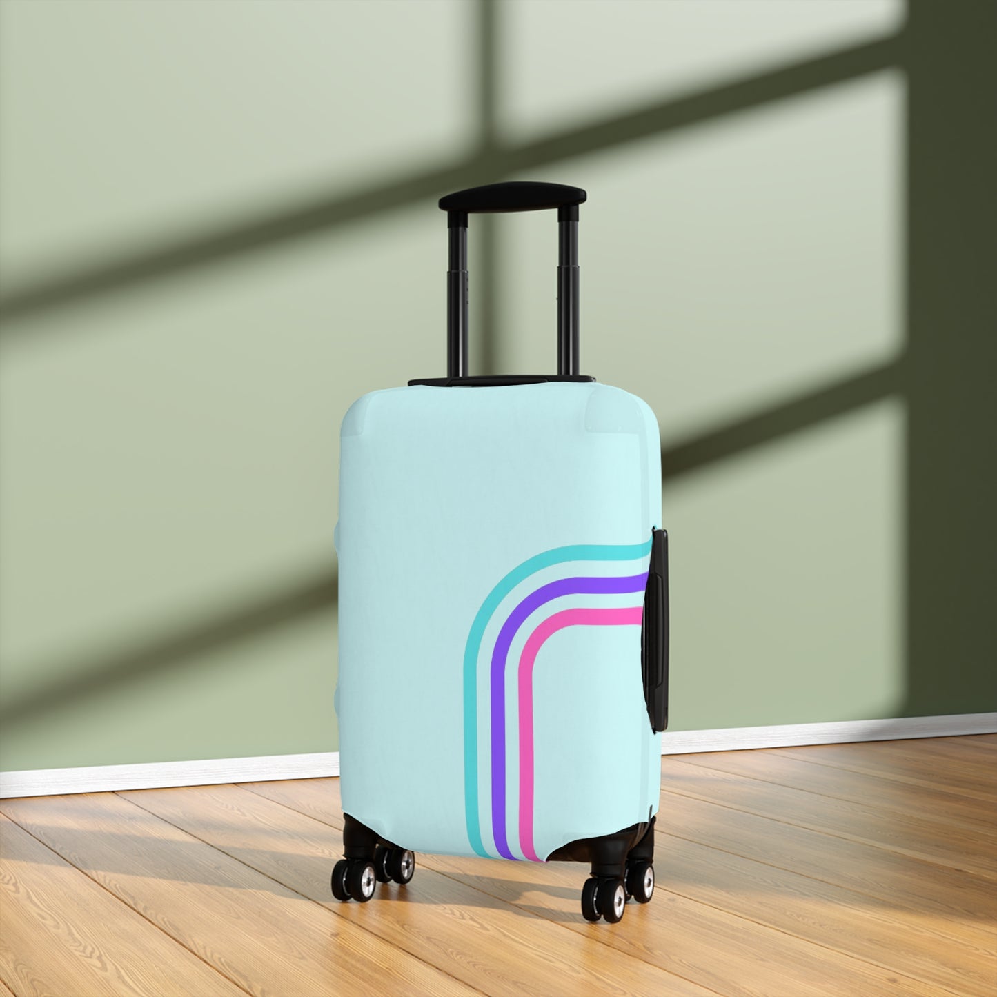 90's Inspired Luggage Cover - Mint Multicolor