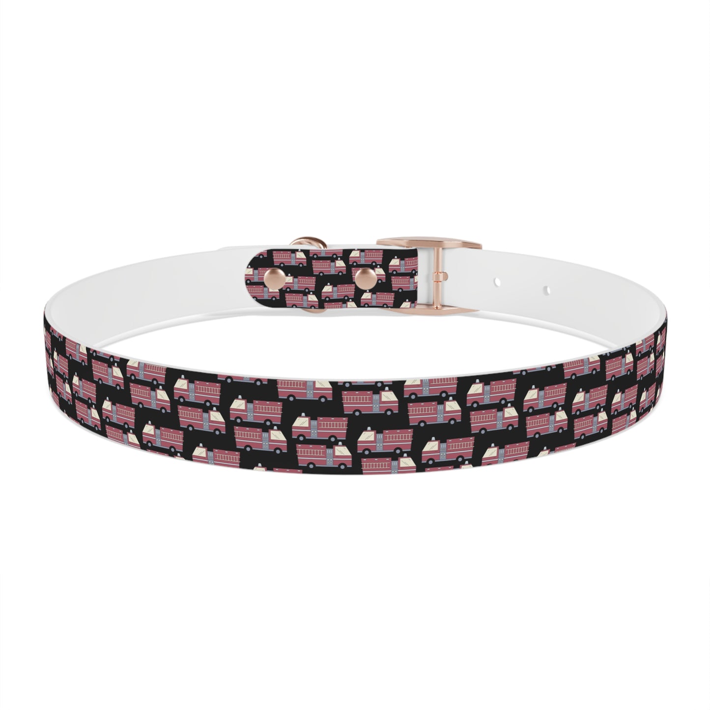 Dog Collar - Fire Trucks - Blk