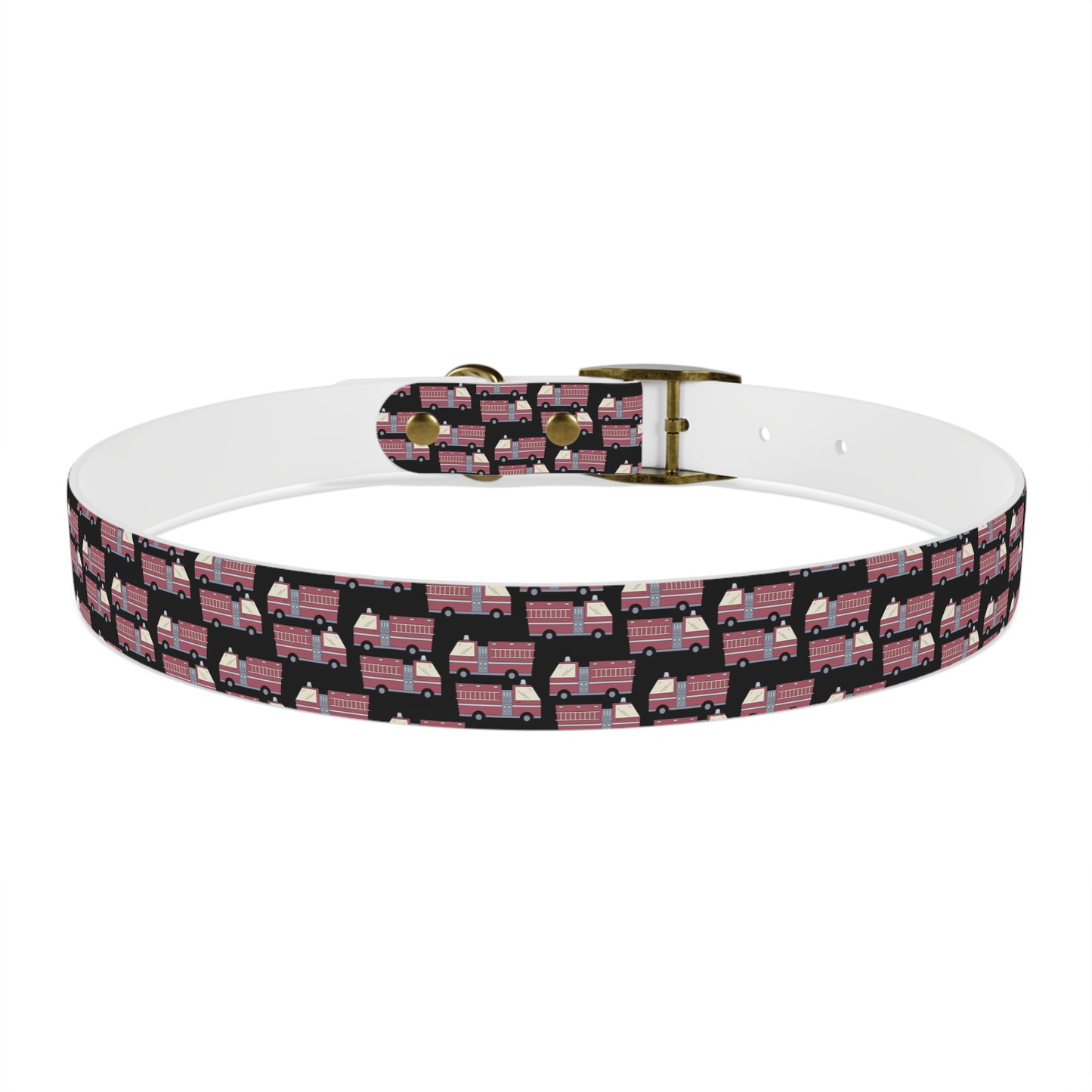 Dog Collar - Fire Trucks - Blk