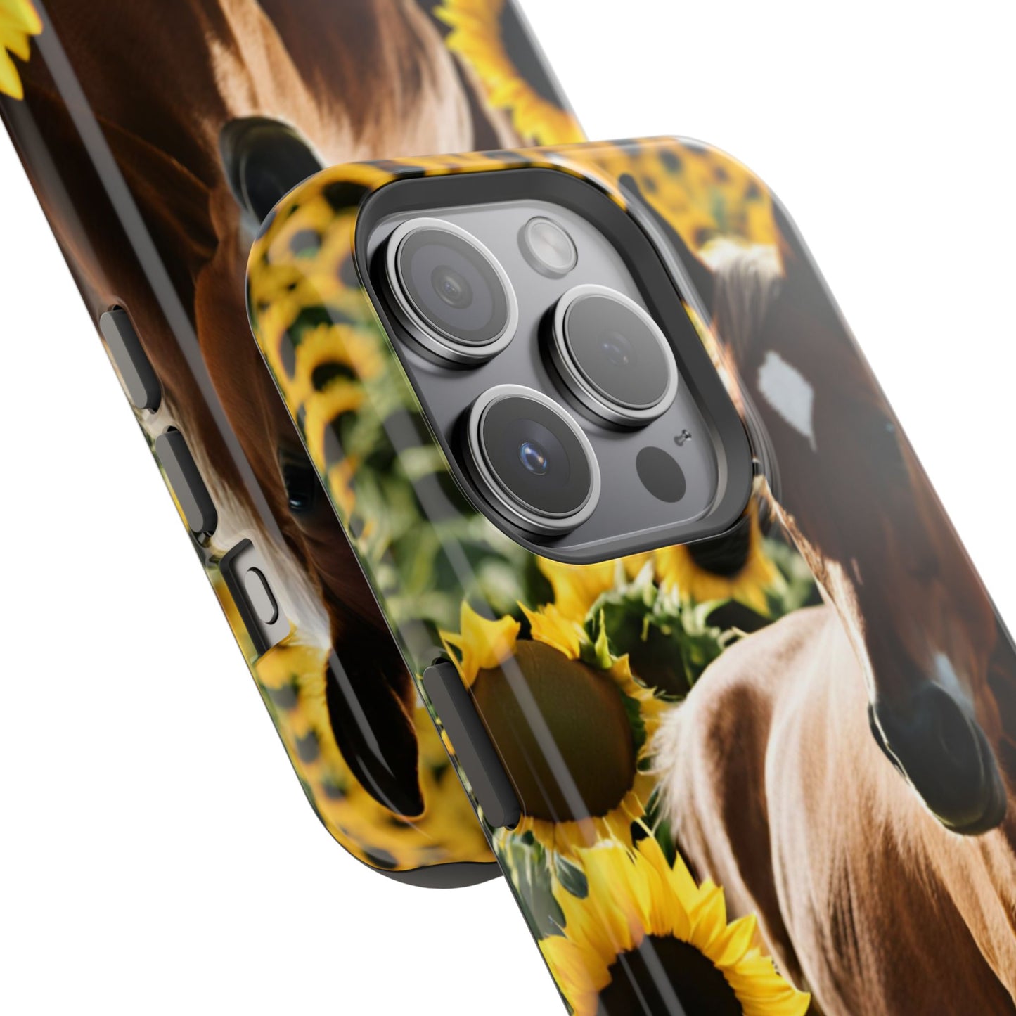 Phone Case - Impact-Resistant - Horse Sunflowers 2