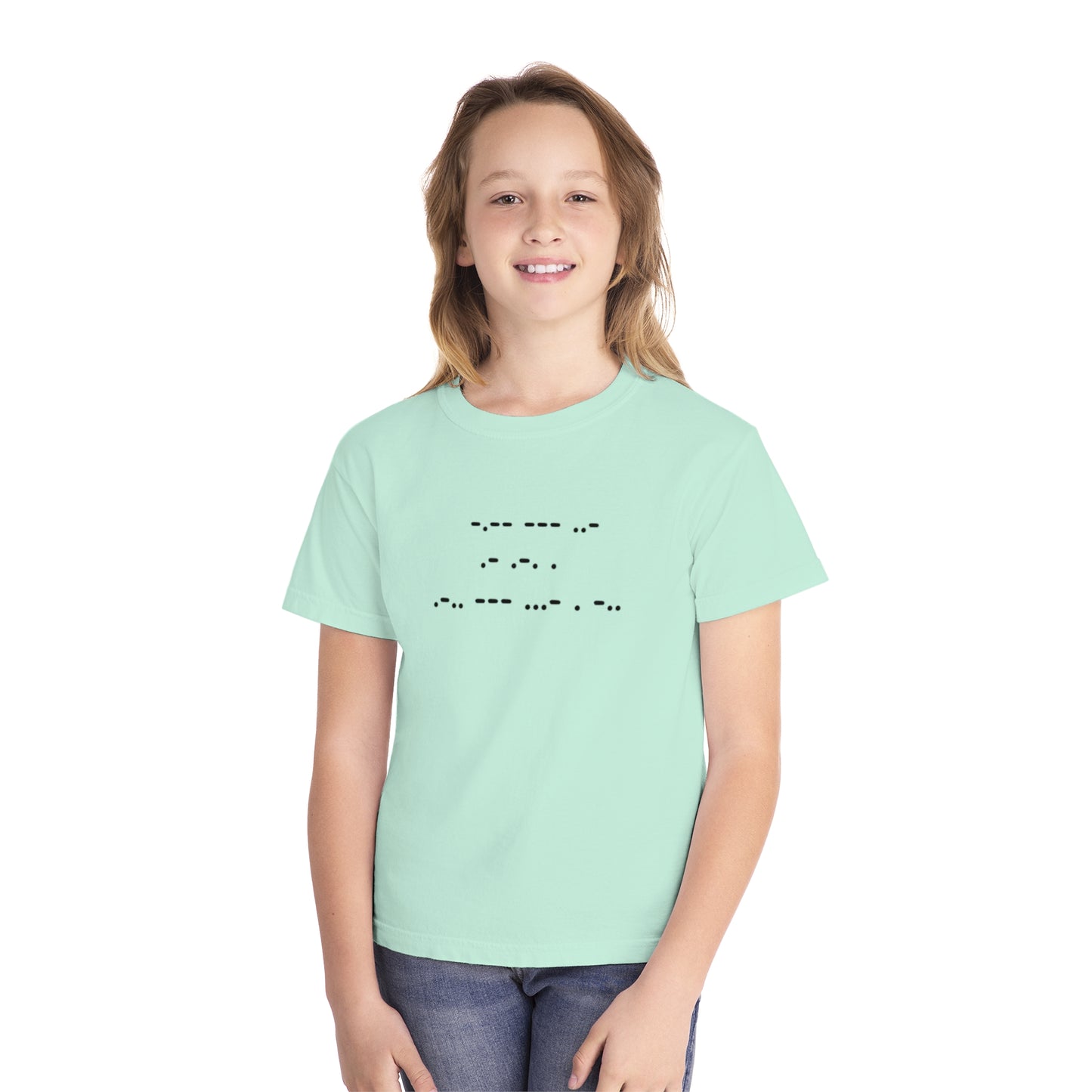 Youth Midweight Tee - "You Are Loved" in Morse Code