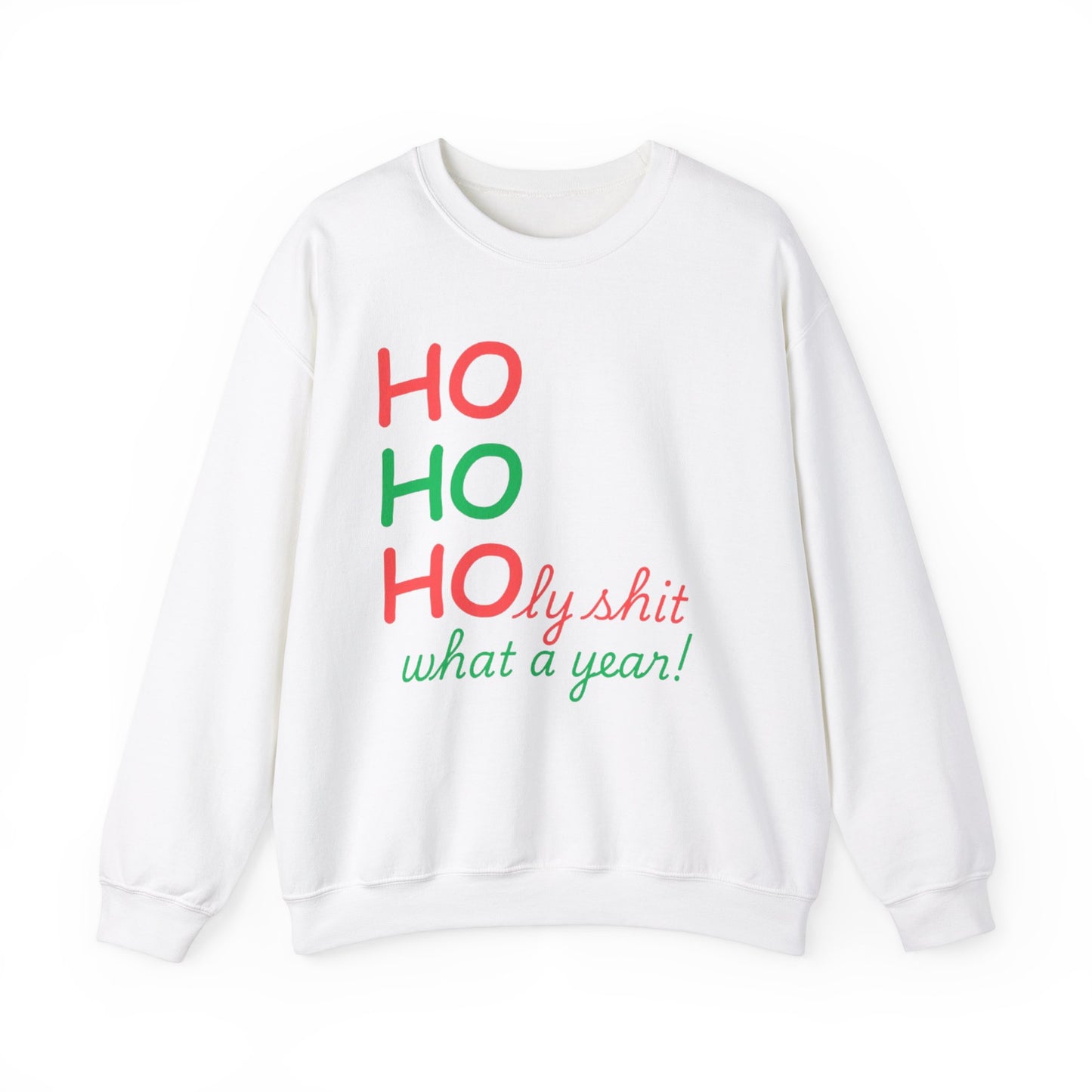 Festive Unisex Crewneck Sweatshirt - Ho Ho Holy Shit