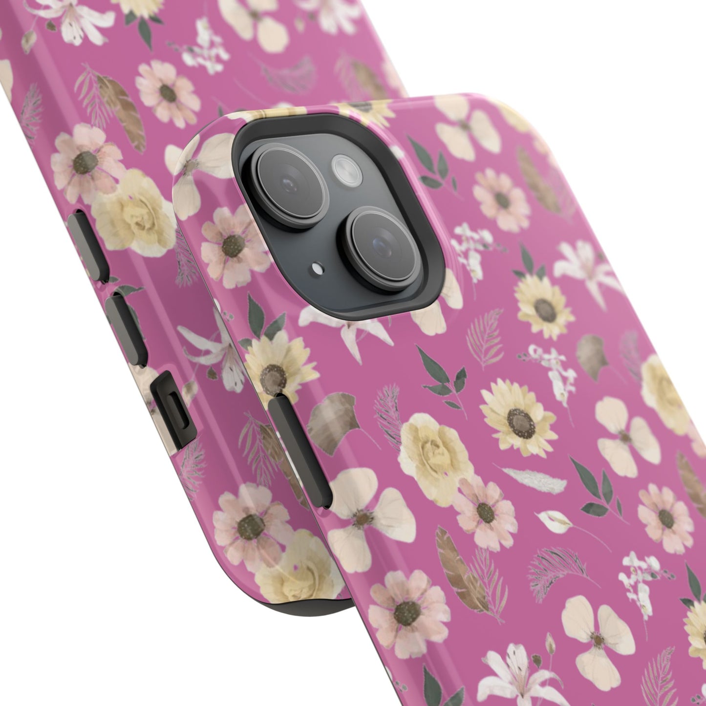 Phone Case - Impact-Resistant - Flower Child Multi & Pink