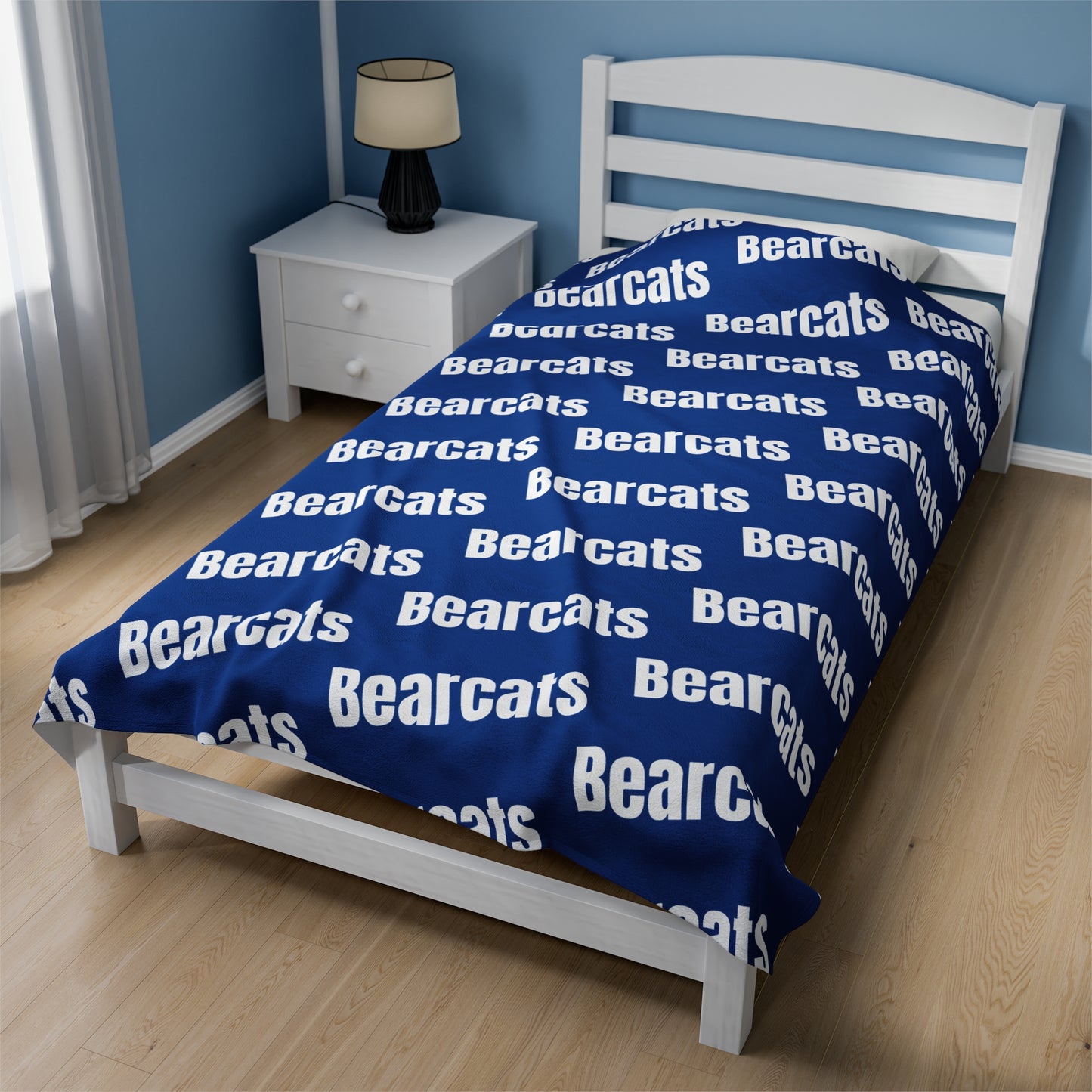 Sports Team Royal Blue Velveteen Plush Blanket - Bearcats