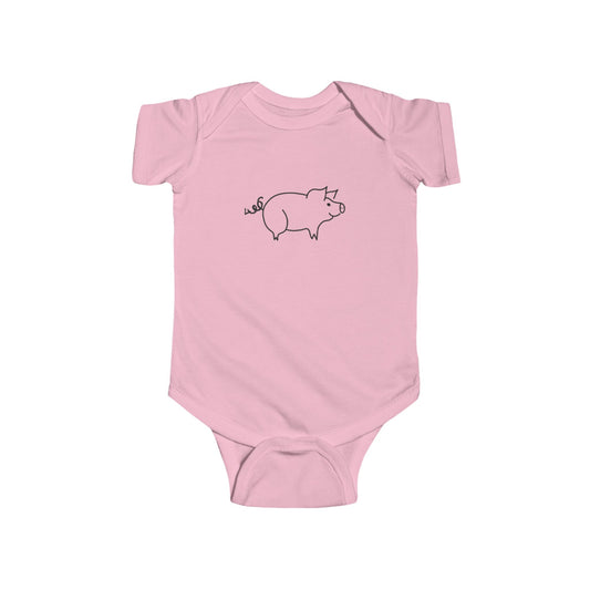 ITS406 Design Baby Fine Jersey Bodysuit - Piggie