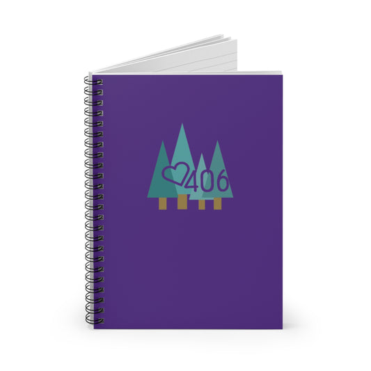 ITS406 Design Stationary Notebook Ruled Line - Purple Trees