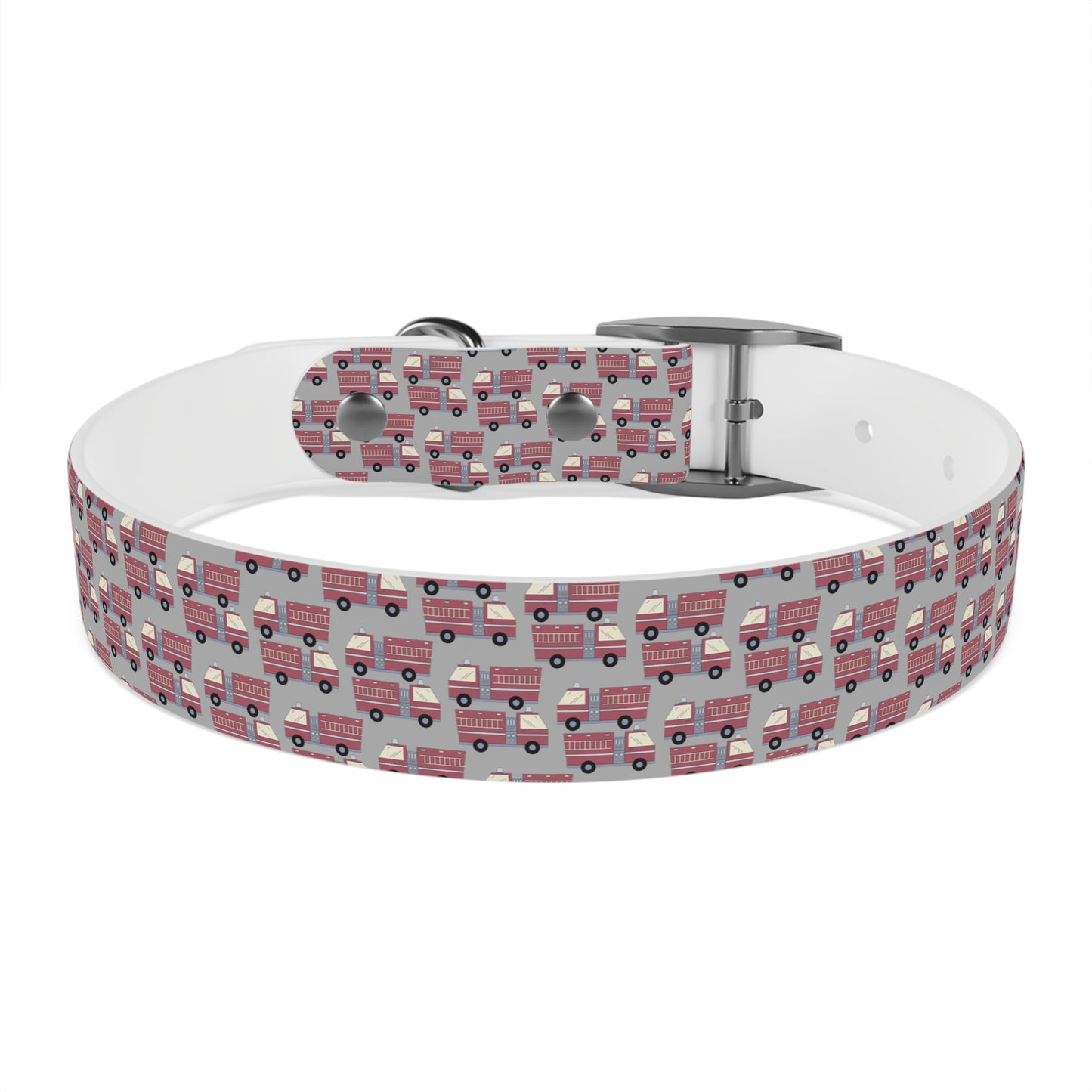 Dog Collar - Fire Trucks - Gry