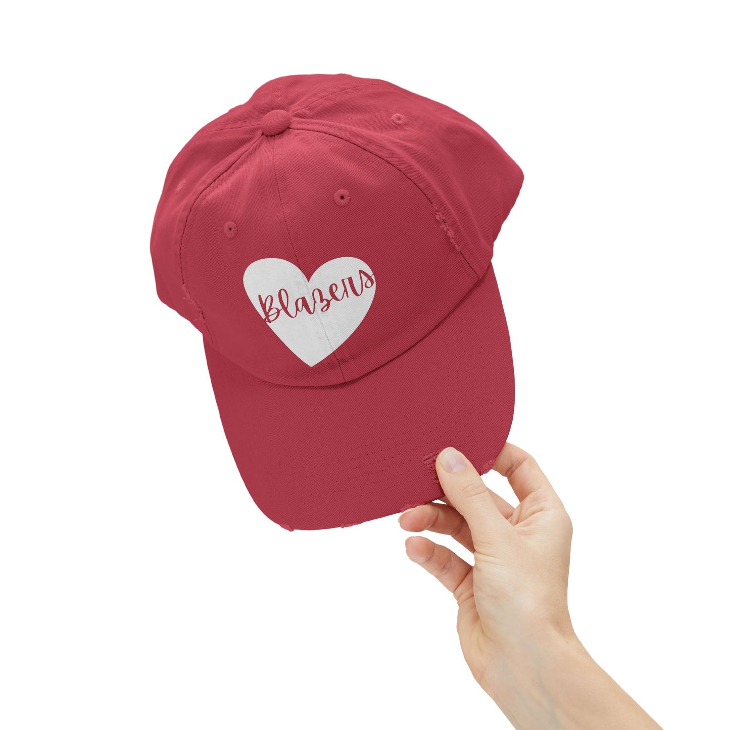 Generic Team Distressed Cap - Blazers Heart