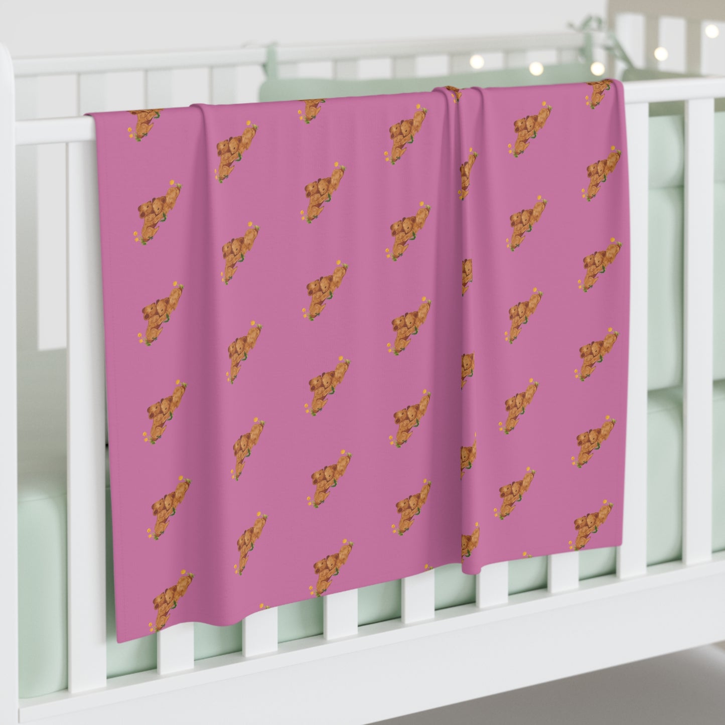 Mountain Baby Swaddle Blanket - Pink Twin Bears