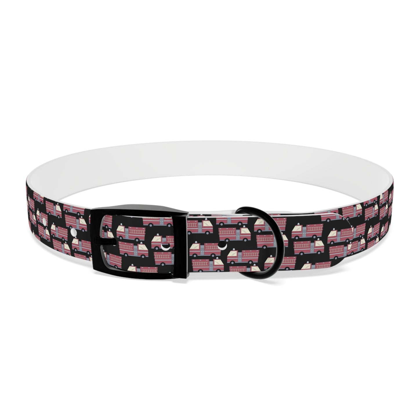 Dog Collar - Fire Trucks - Blk