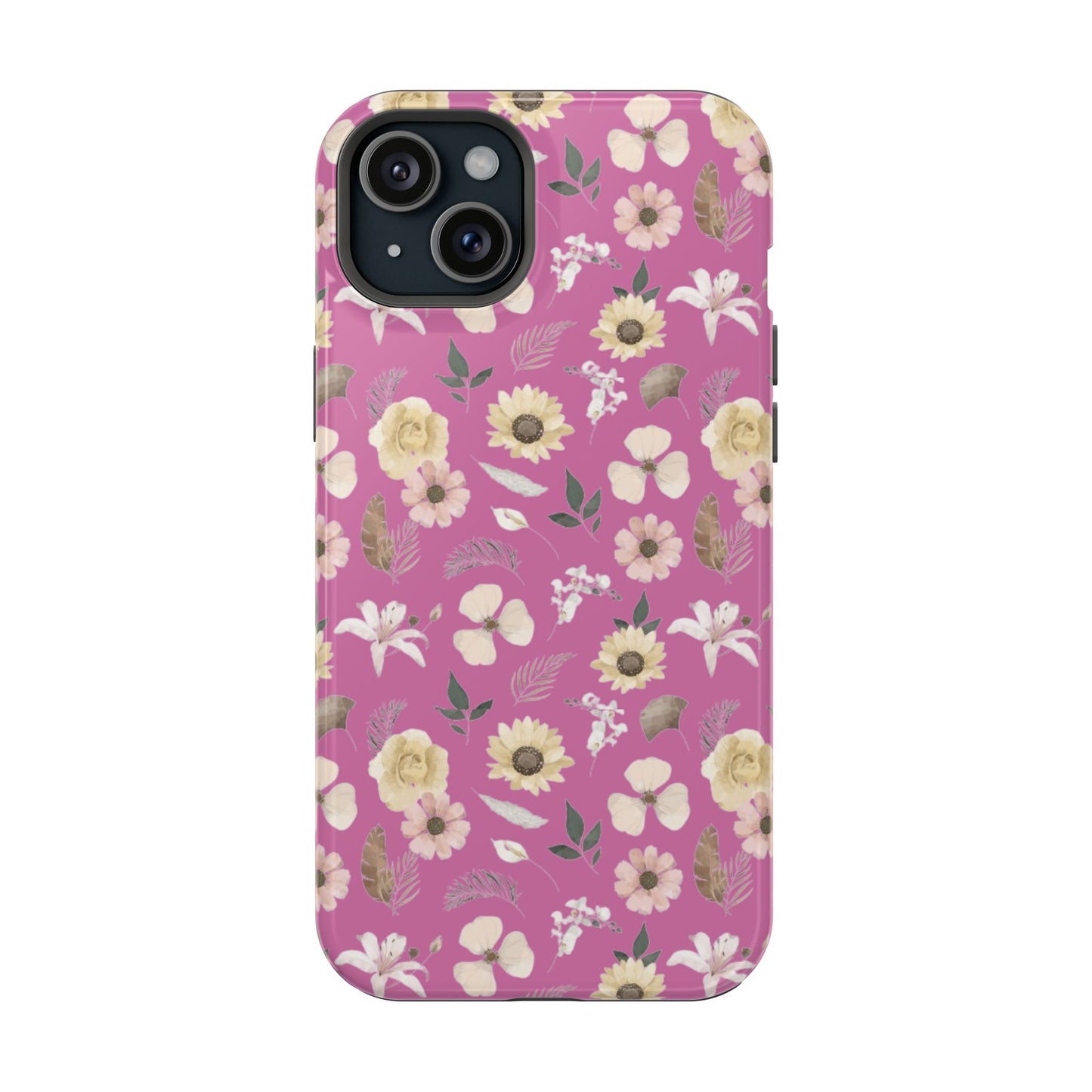 Phone Case - Impact-Resistant - Flower Child Multi & Pink