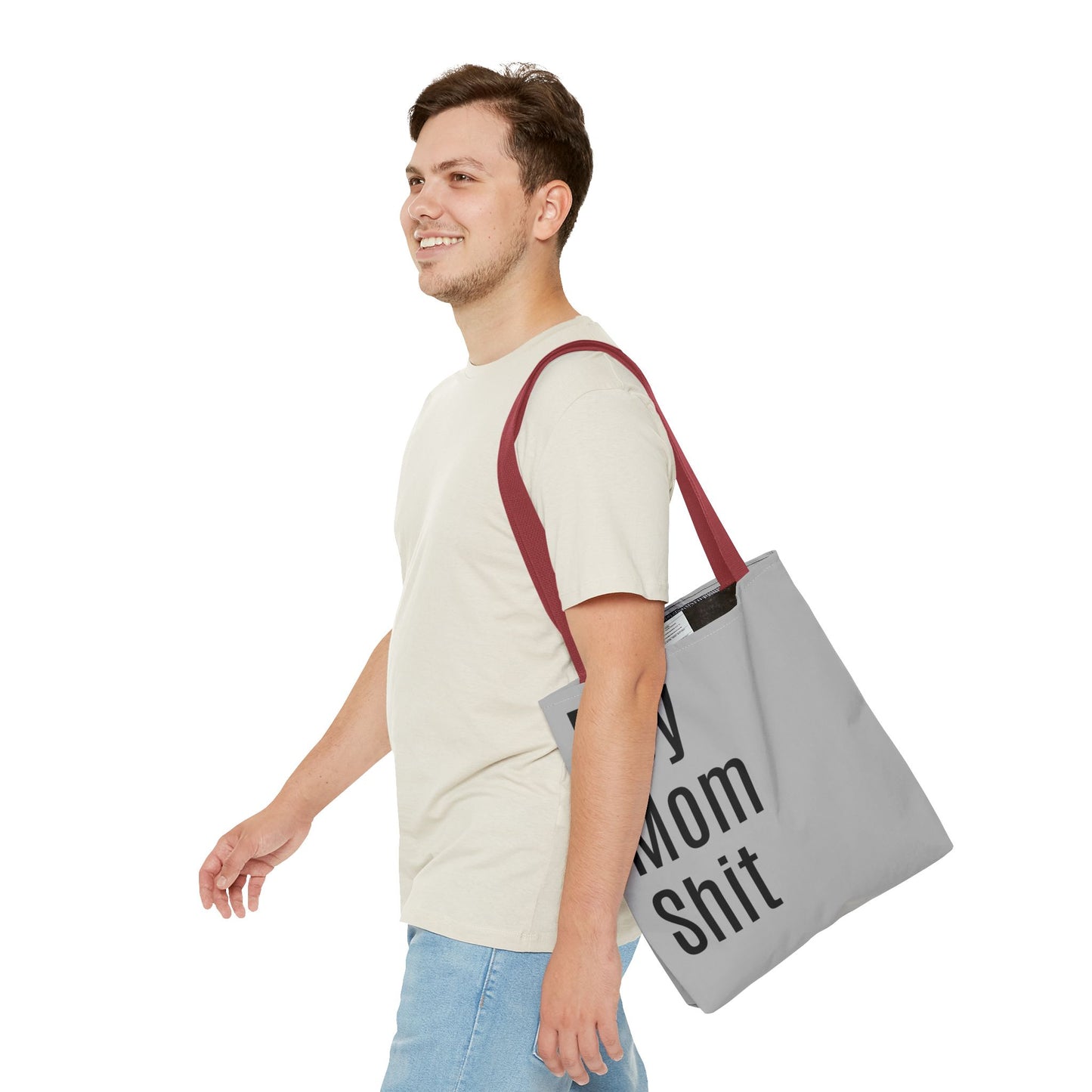 Boy Mom Shit Versatile Tote Bag (AOP) - Lt Gray