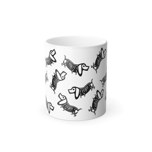 Color Changing Mug, 11oz - Skeleton Dachshund Halloween