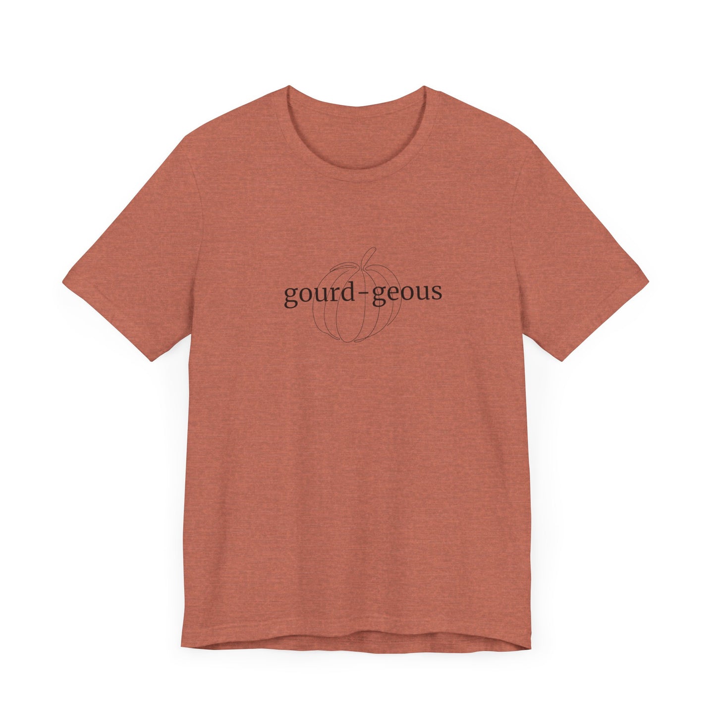 Fall/Halloween Unisex Jersey Short Sleeve Tee - Black "Gourd-geous" Pun