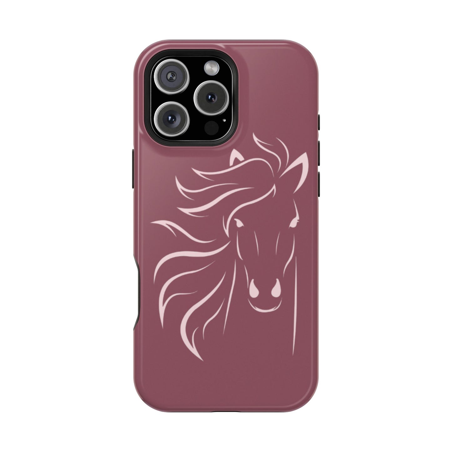 Phone - Magnetic Tough Cases - Pink Horse Outline