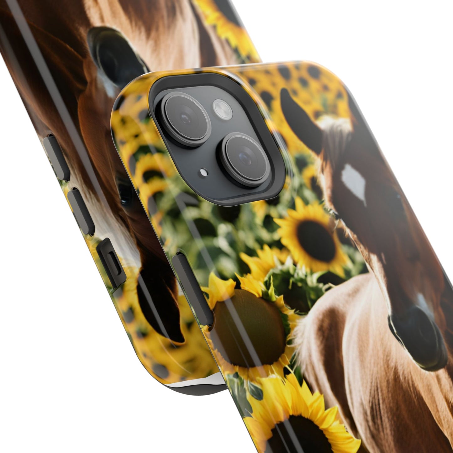 Phone Case - Impact-Resistant - Horse Sunflowers 2