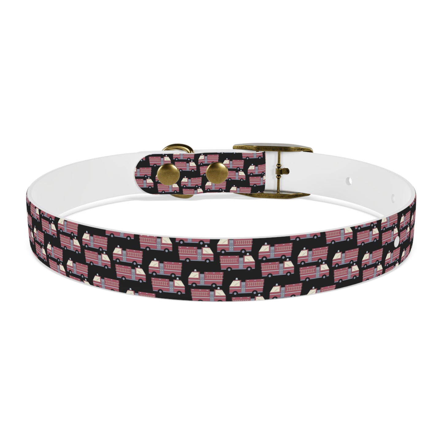 Dog Collar - Fire Trucks - Blk