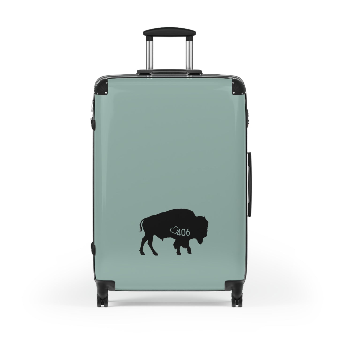 406  Luggage  Bison Mountain Green Suitcase