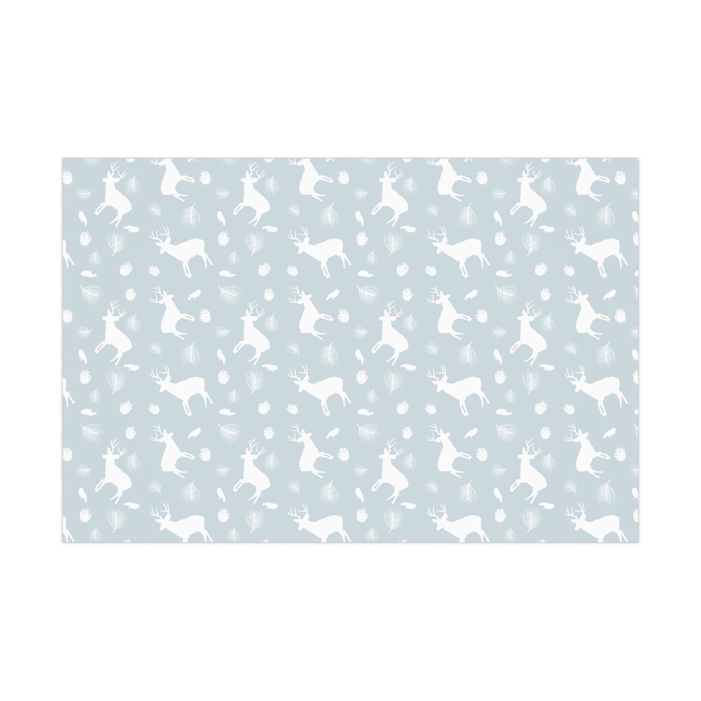 Gift Wrap Papers - Ice Blue White Deer