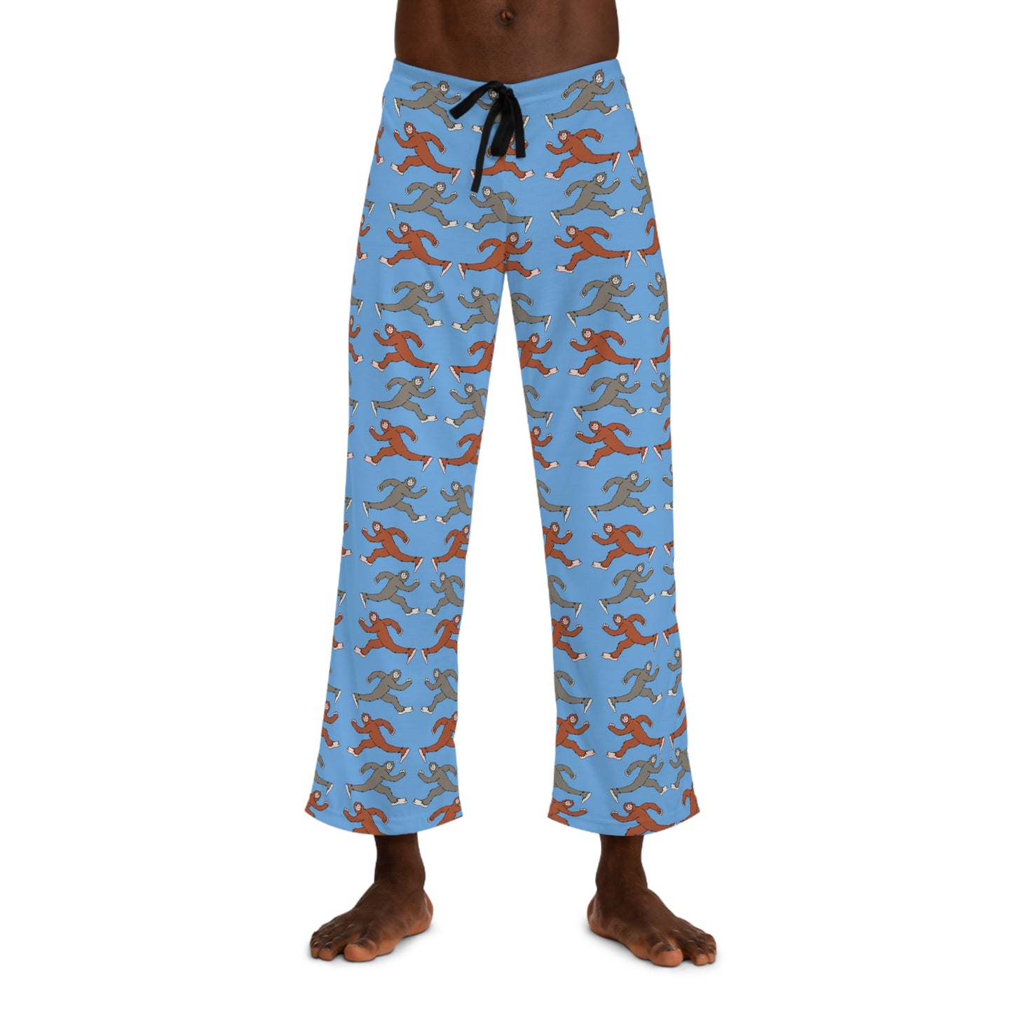 Men's Pajama Pants (AOP) - Bigfoot Big Step Blue