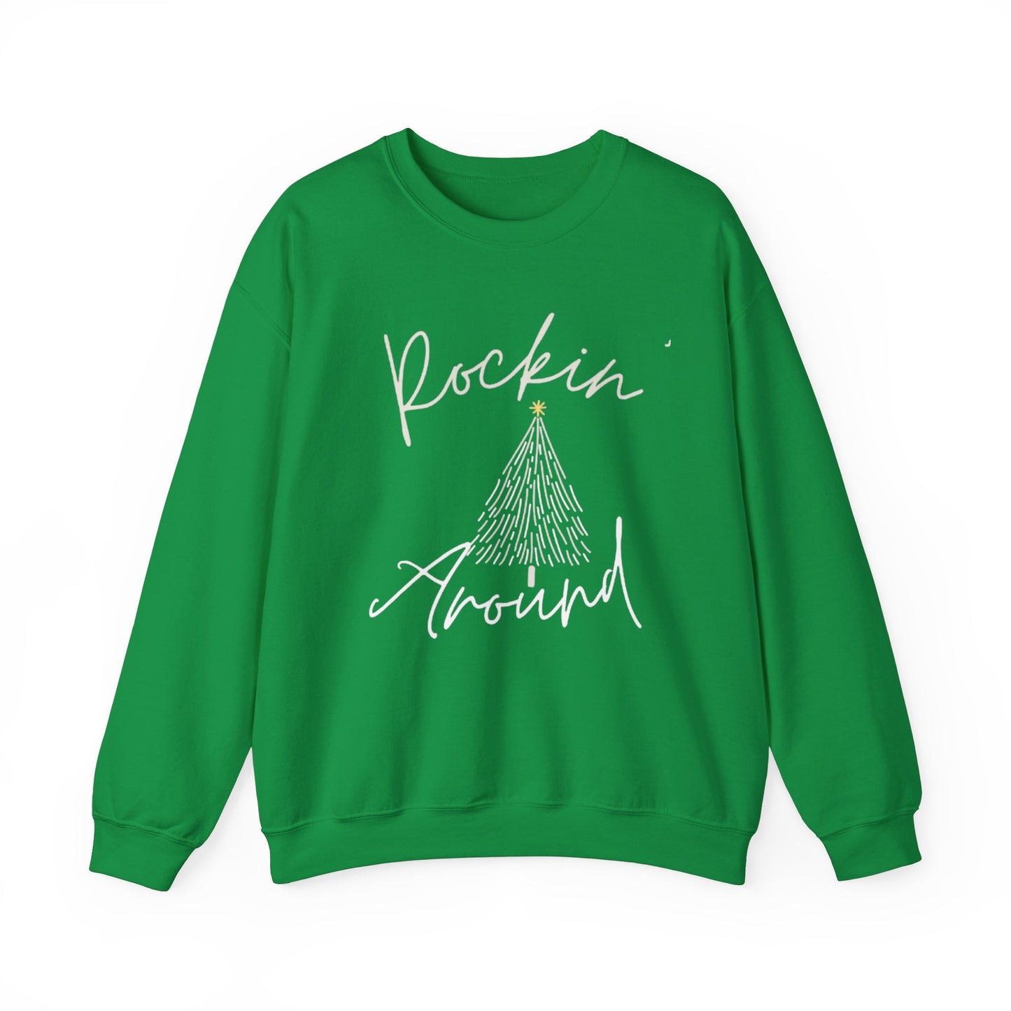 Festive Unisex Crewneck Sweatshirt - Rockin Around White