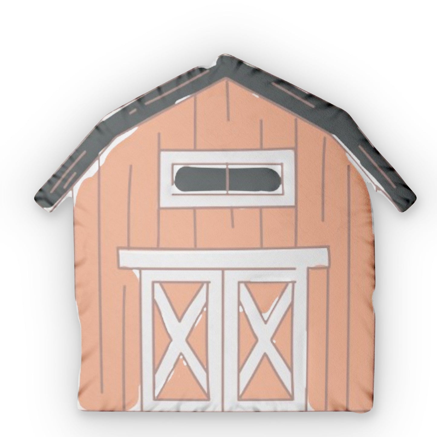 Barnyard Baby Barn Shaped Pillow - Tan