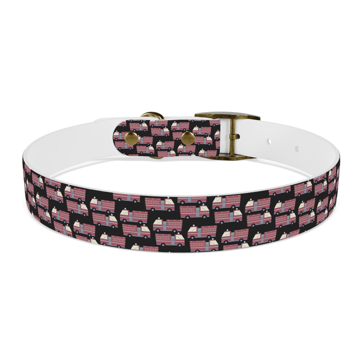 Dog Collar - Fire Trucks - Blk