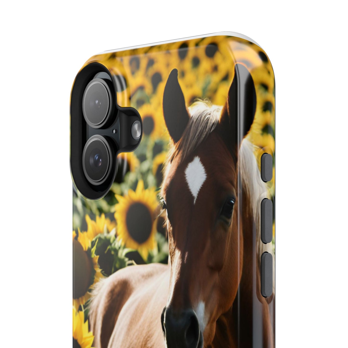 Phone Case - Impact-Resistant - Horse Sunflowers 2