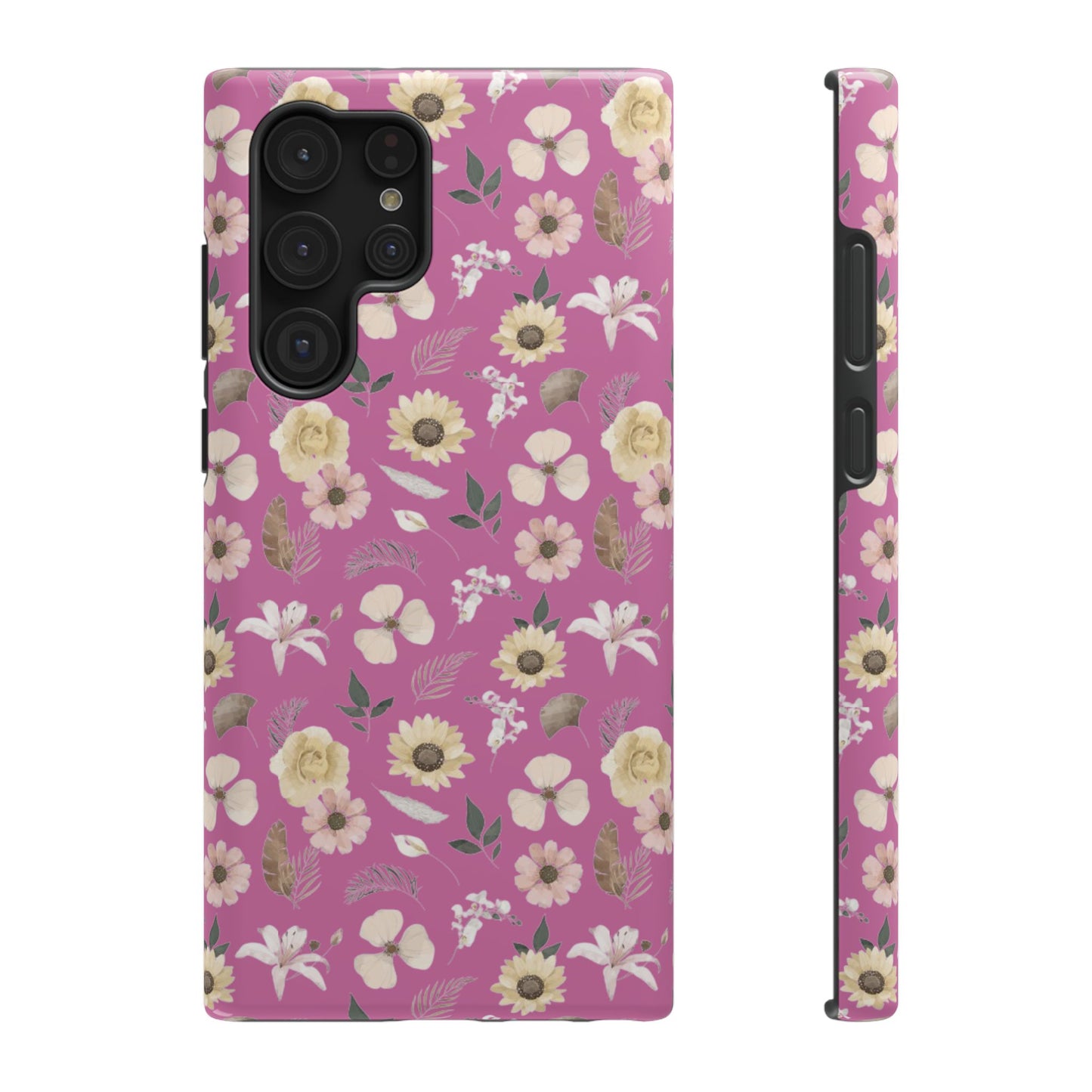 Phone Case - Impact-Resistant - Flower Child Multi & Pink