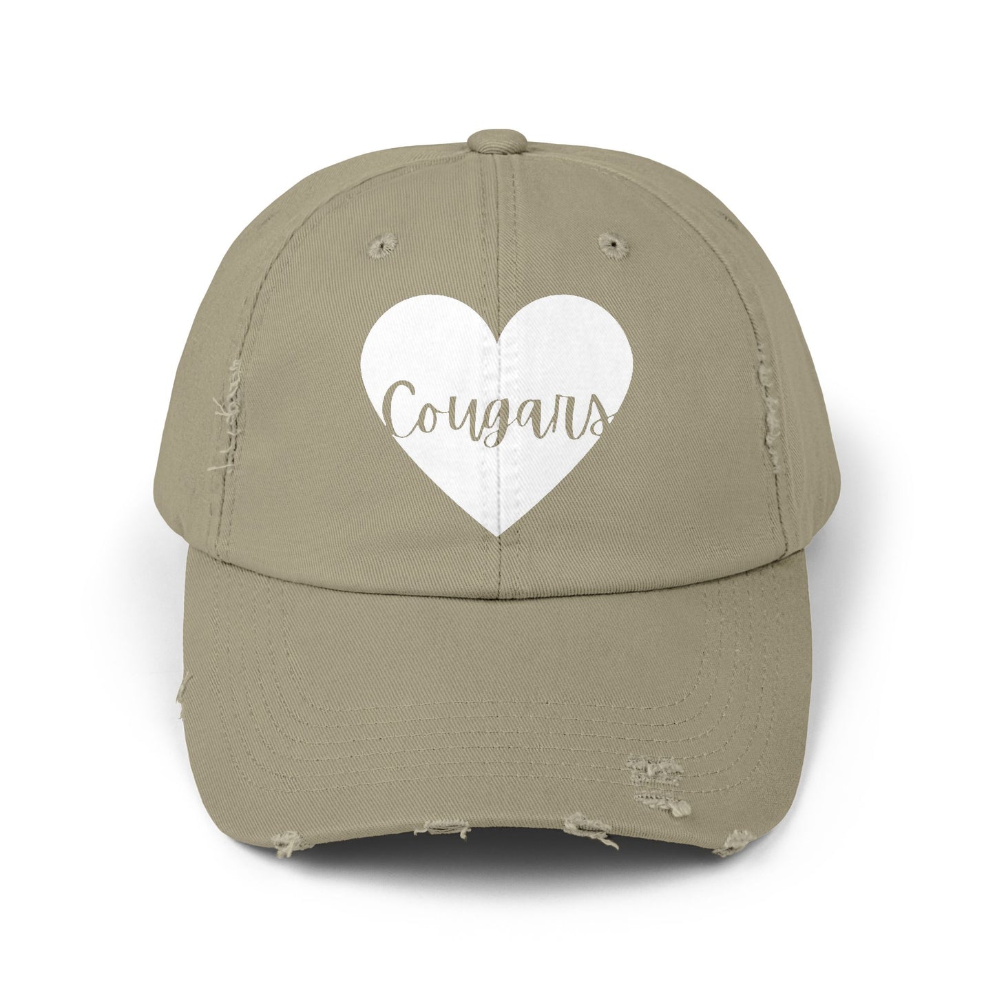 Generic Team Distressed Cap - Cougars Heart