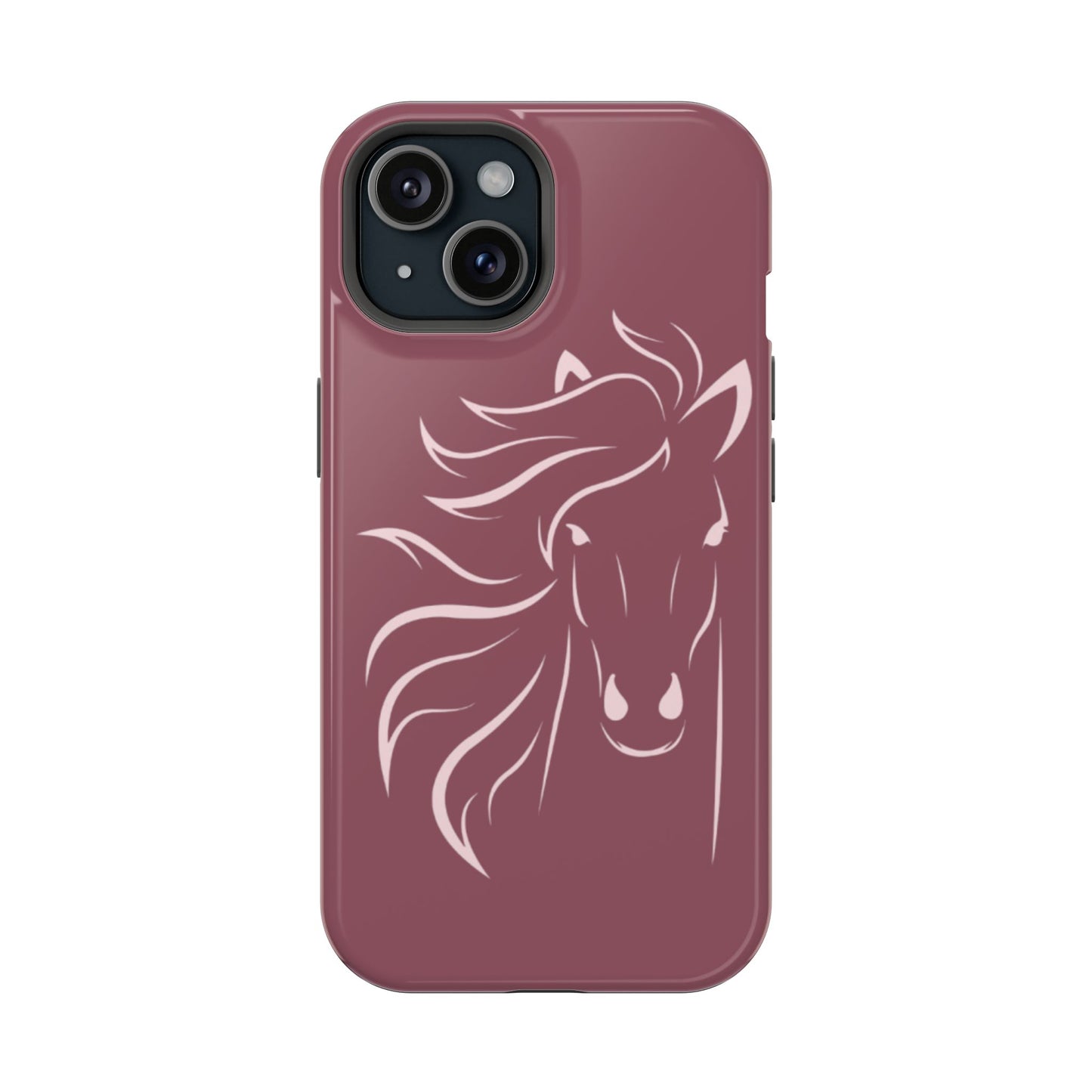 Phone - Magnetic Tough Cases - Pink Horse Outline