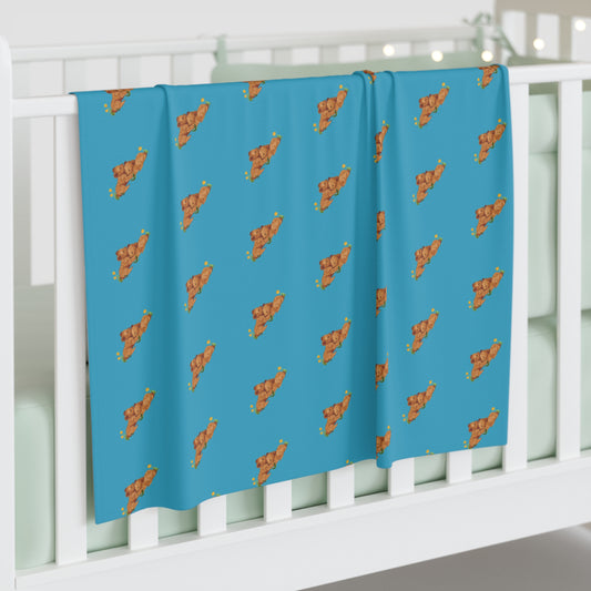 Mountain Baby Swaddle Blanket - Turquoise Twin Bears