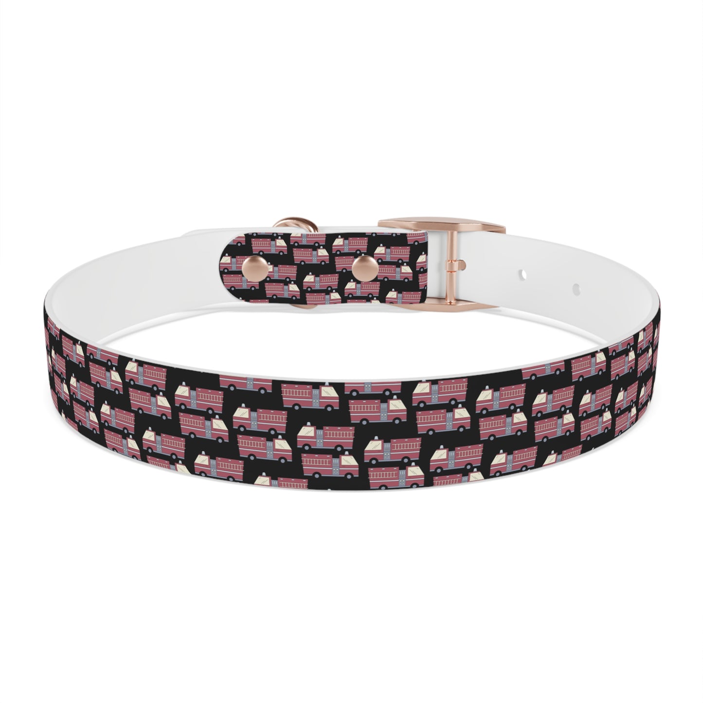 Dog Collar - Fire Trucks - Blk