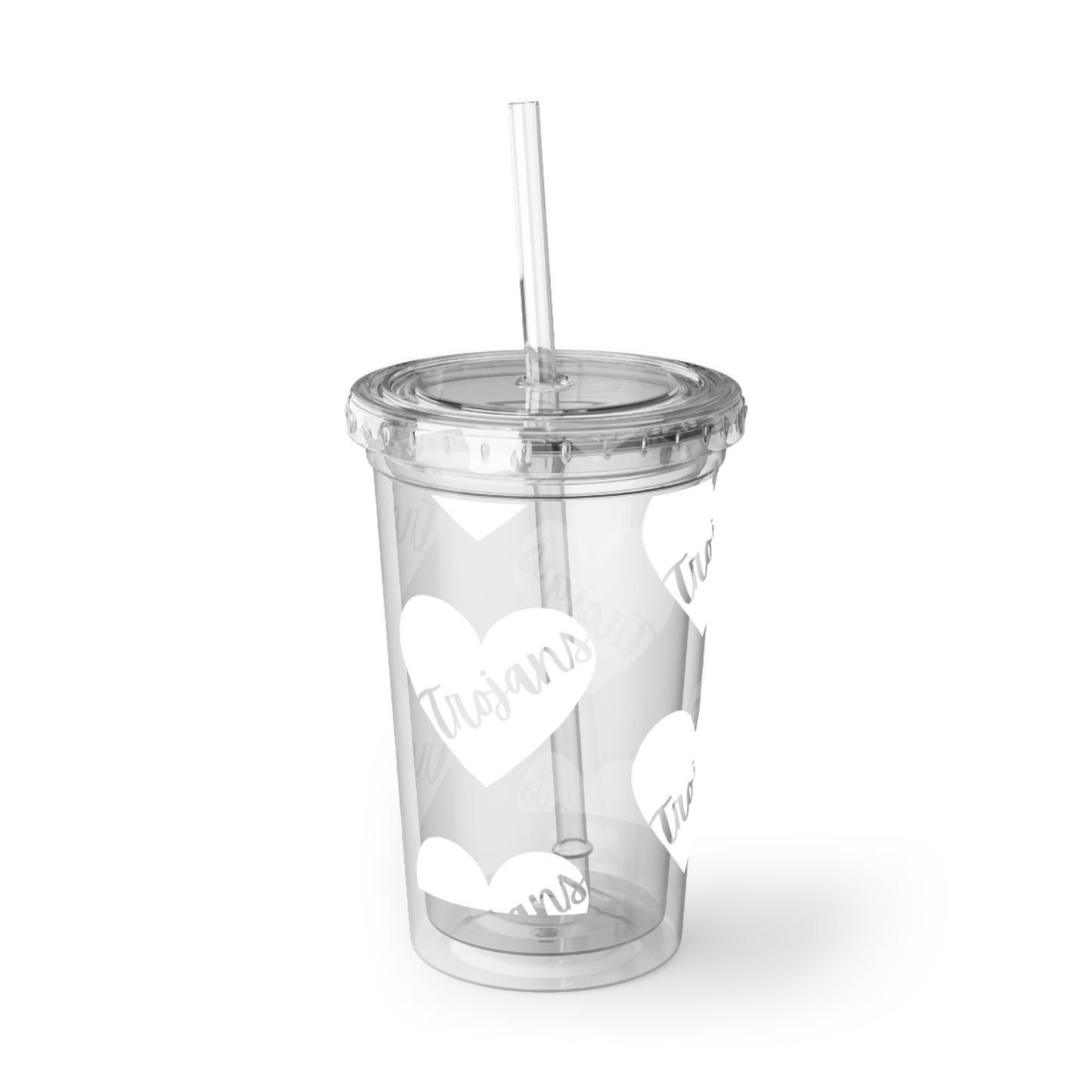 Generic Team Suave Acrylic Cup, White Logo - Trojans