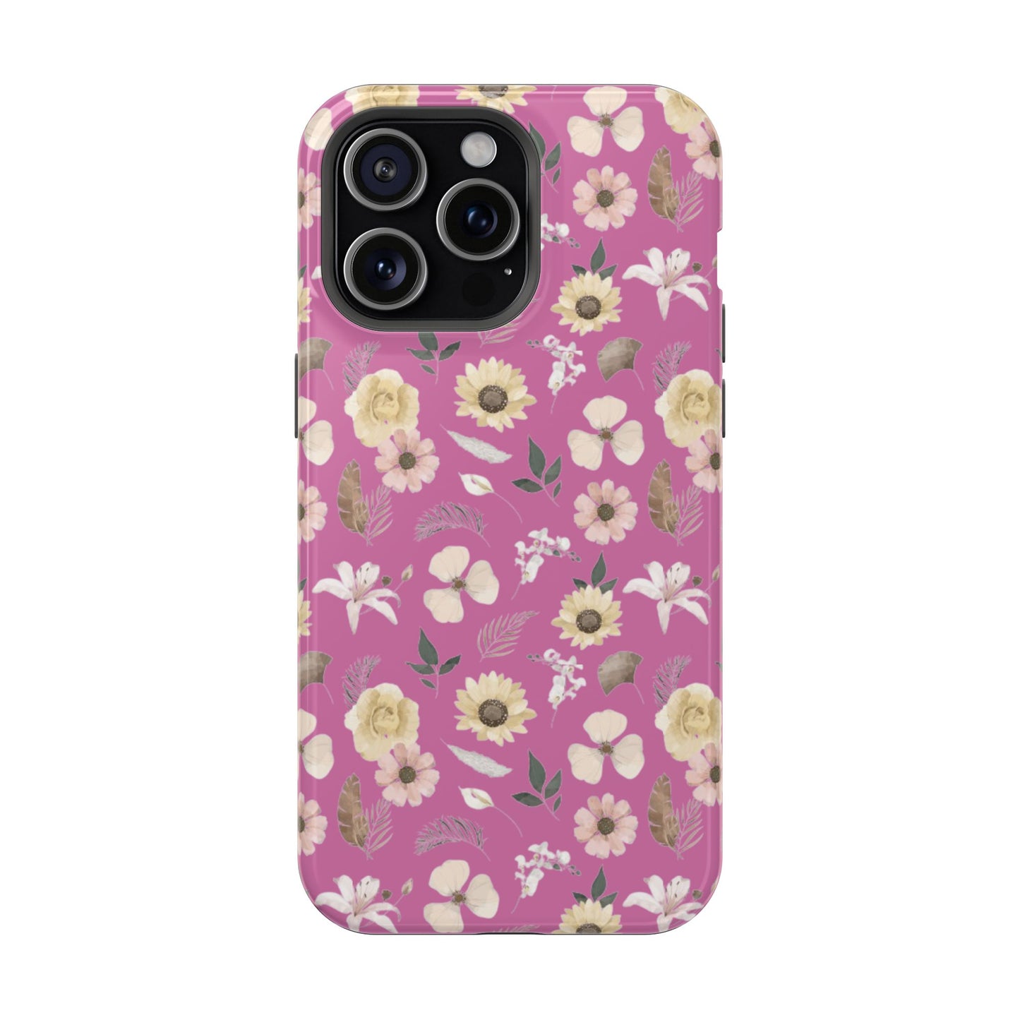 Phone Case - Impact-Resistant - Flower Child Multi & Pink