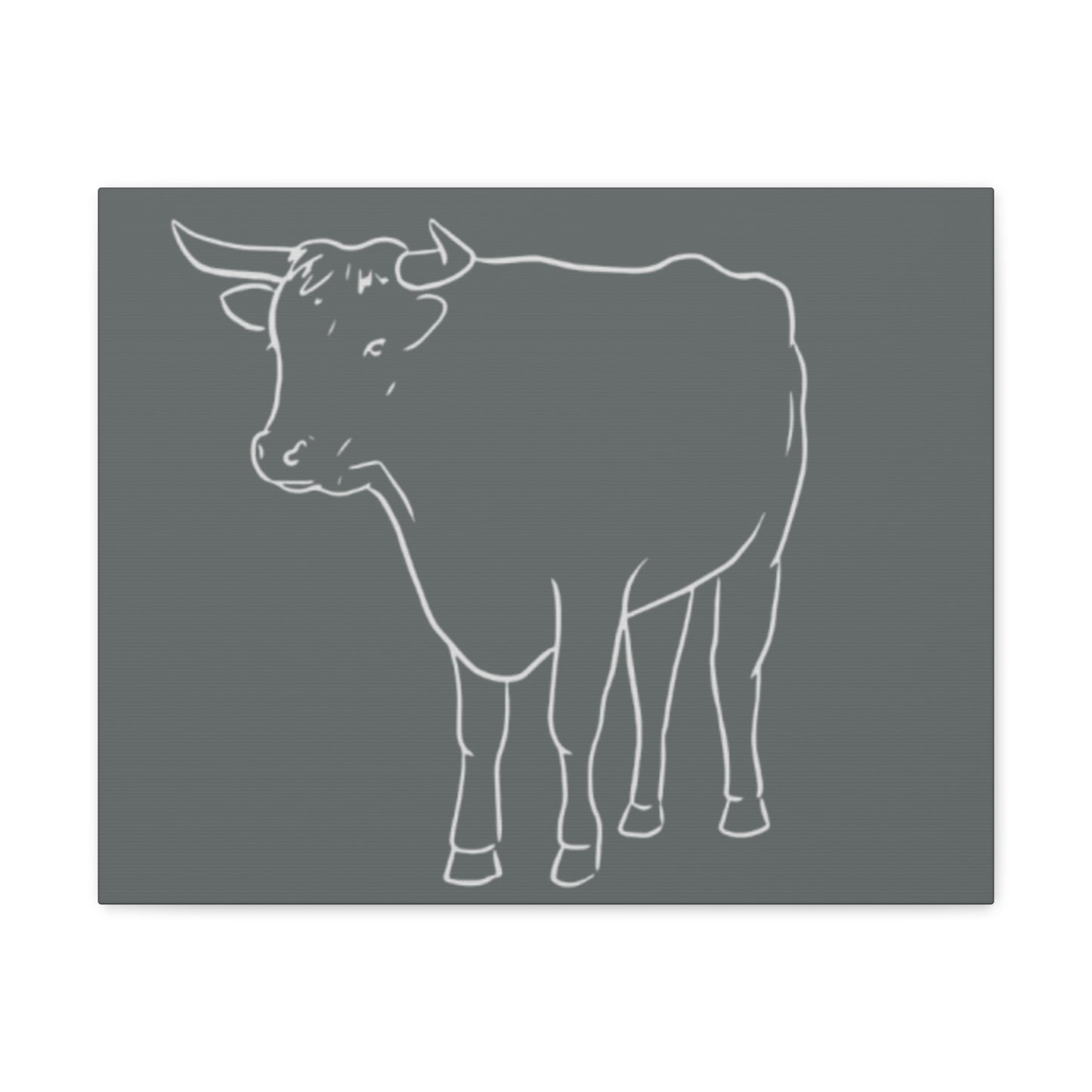 Barnyard Collection Canvas Gallery Wraps - Rustic Gray Outline Cow