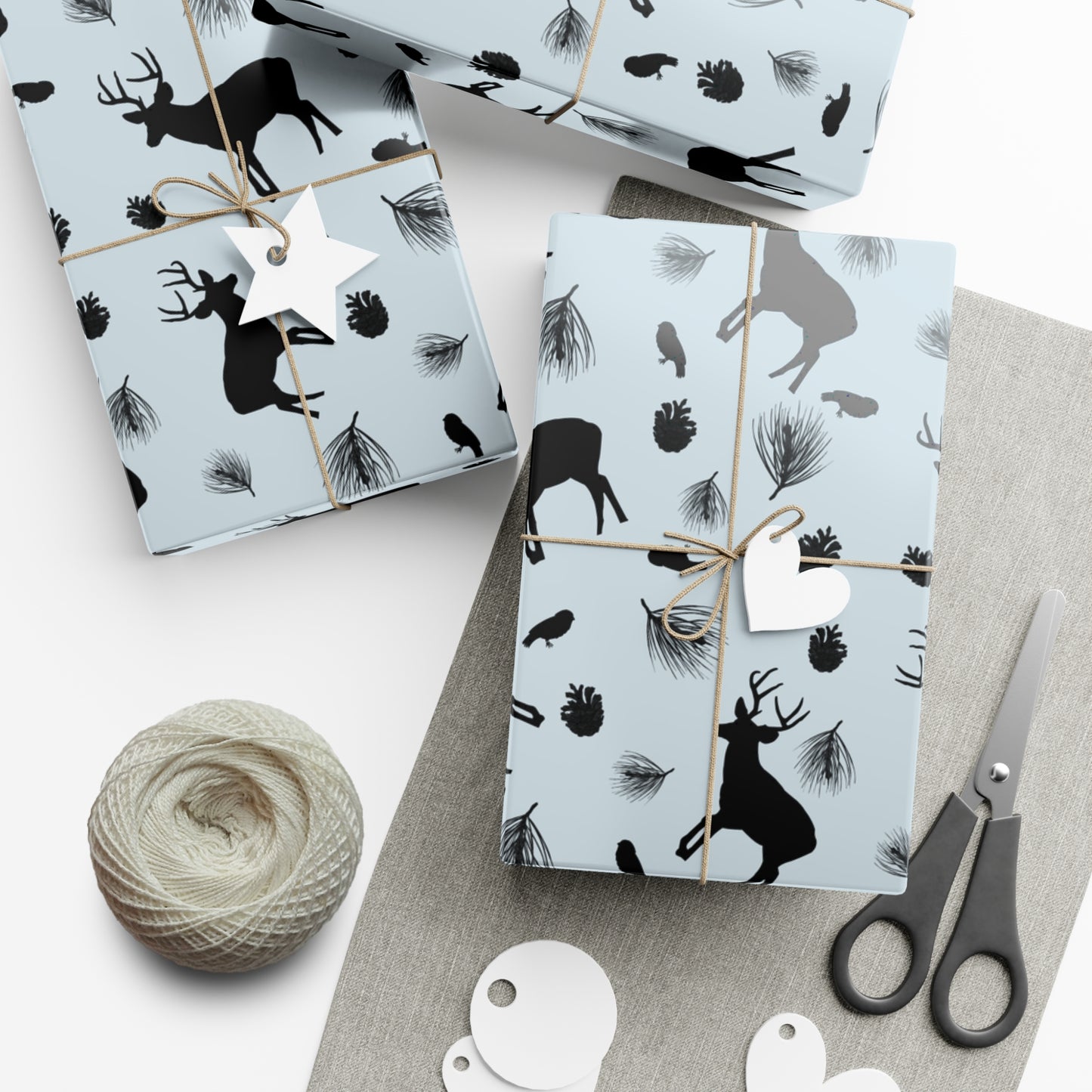 Gift Wrap Papers - Ice Blue Deer