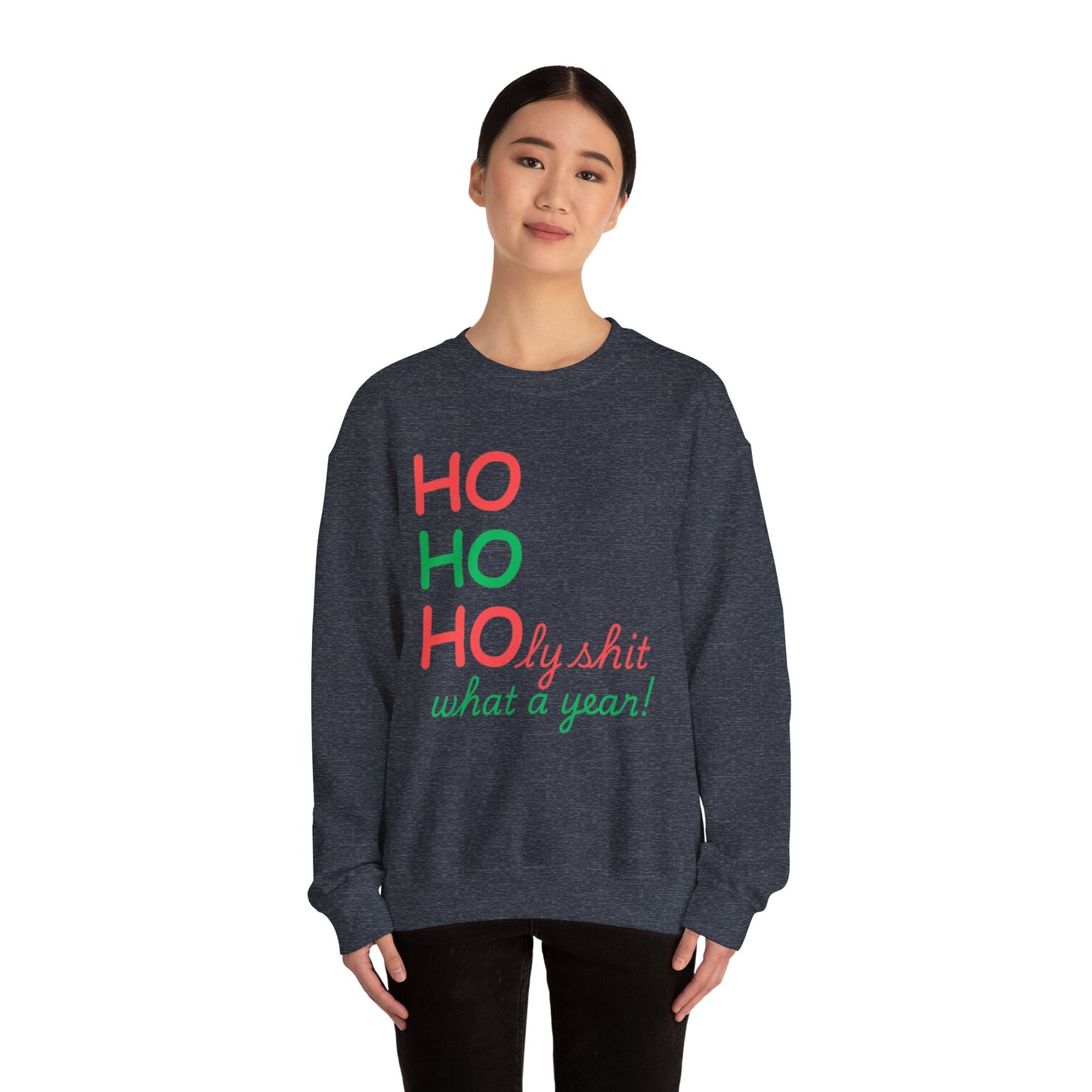 Festive Unisex Crewneck Sweatshirt - Ho Ho Holy Shit