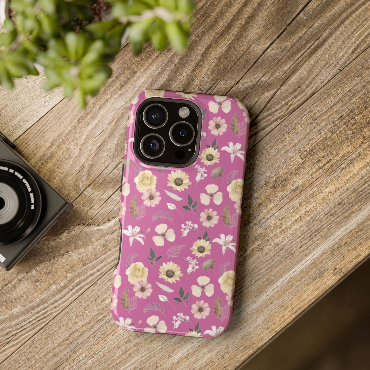 Phone Case - Impact-Resistant - Flower Child Multi & Pink